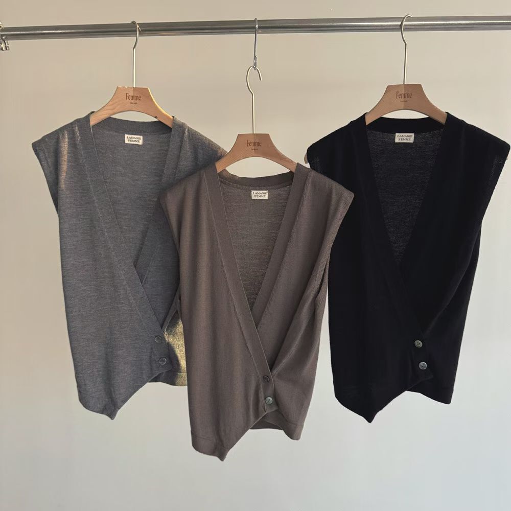 LF6012 全羊毛V領側紐扣外套