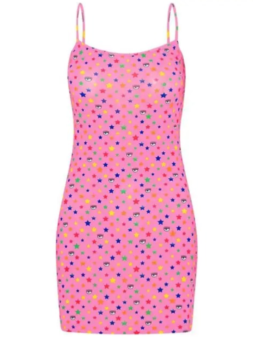 [S] CHIARA FERRAGNI RAINBOW STAR STRAP DRESS 72CBO911-914, PINK, JS094-414 [FINAL SALE] (SCF63)