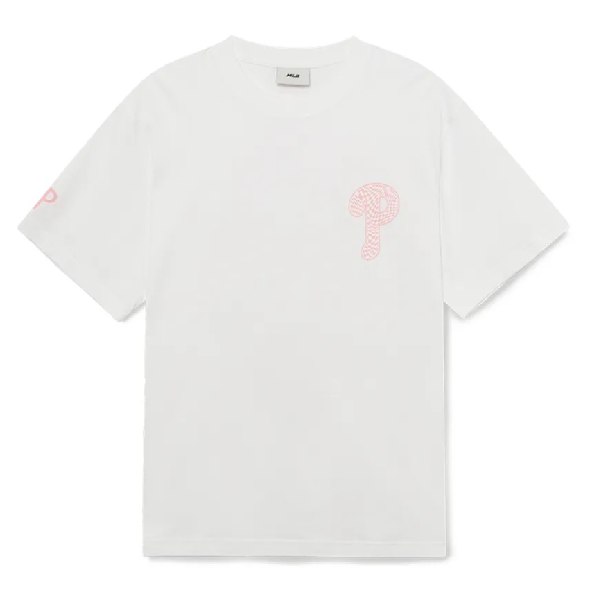 [S] MLB CHECKERBOARD CLIPPING LOGO OVERMLB CHECKERBOARD CLIPPING LOGO OVERFIT PHILADELPHIA PHILLIES T-SHIRT,WHITEFIT PHILADELPHIA PHILLIES T-SHIRT,WHITE, 3ATSO0233GP001-10WHS (SMLB257)