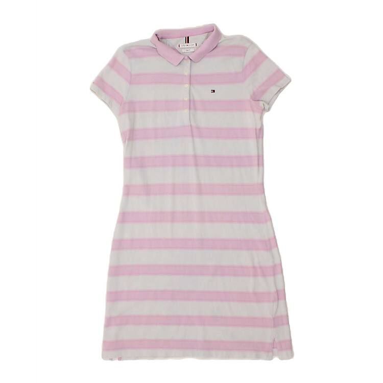 [S] TOMMY HILFIGER BABY PINK RUGBY STRIPE POLO DRESS, XW04323-651 (STH1214)