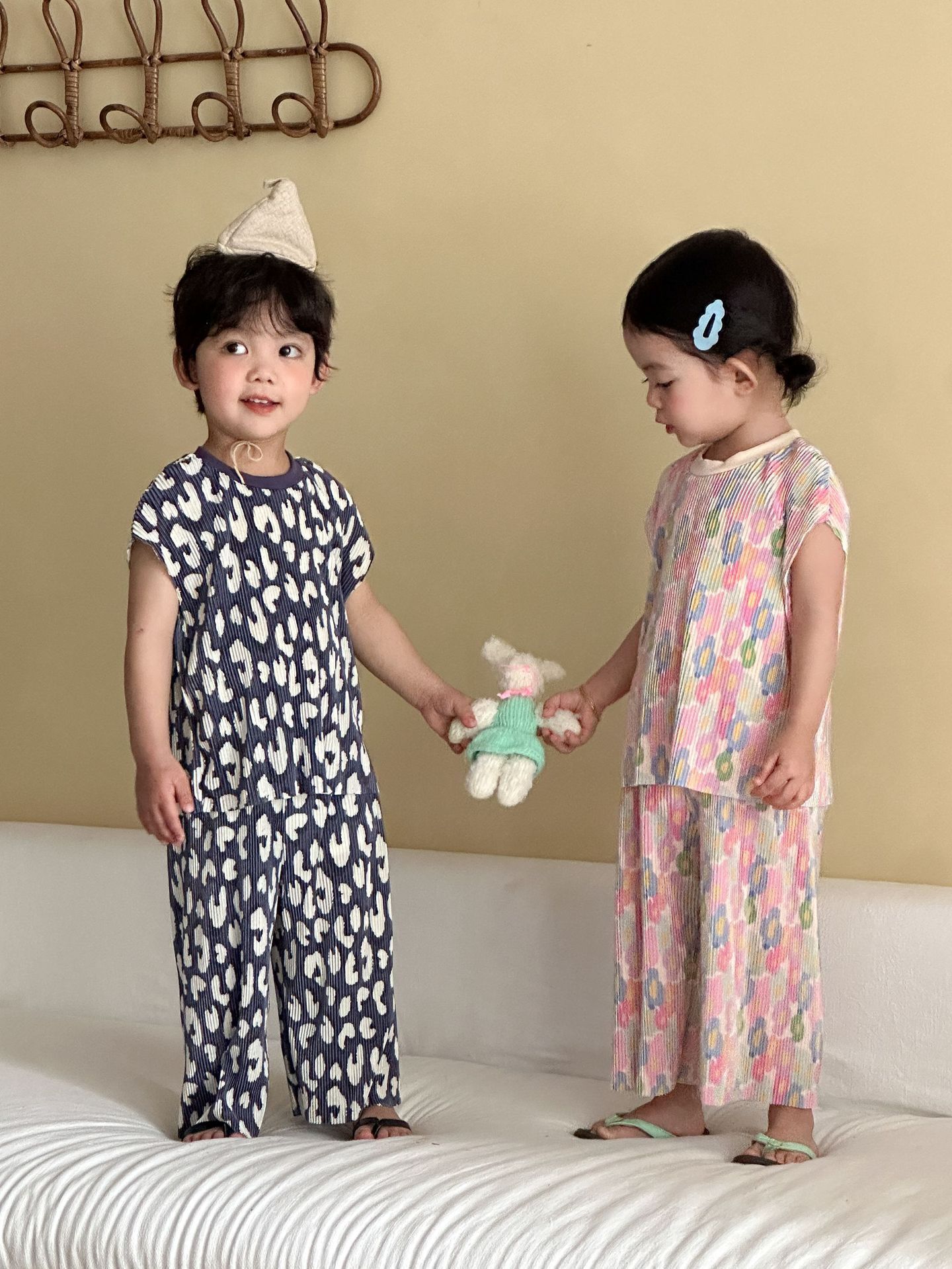 風琴摺粉樹林 短袖套裝2件組