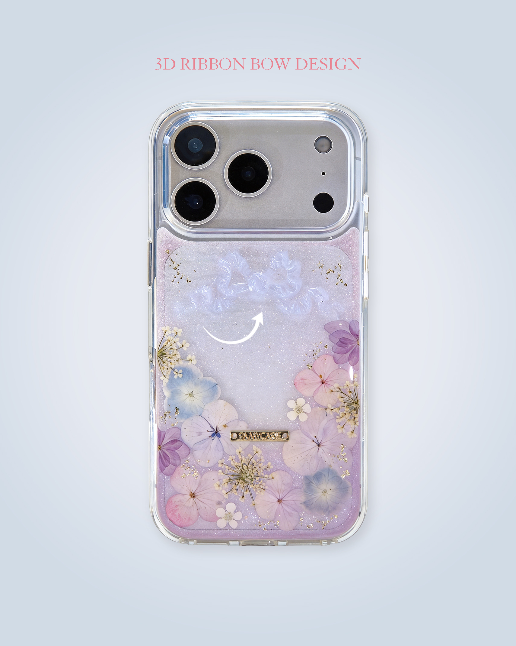 Sakura Mist 3D Ribbon Pressed Flower Phone Case