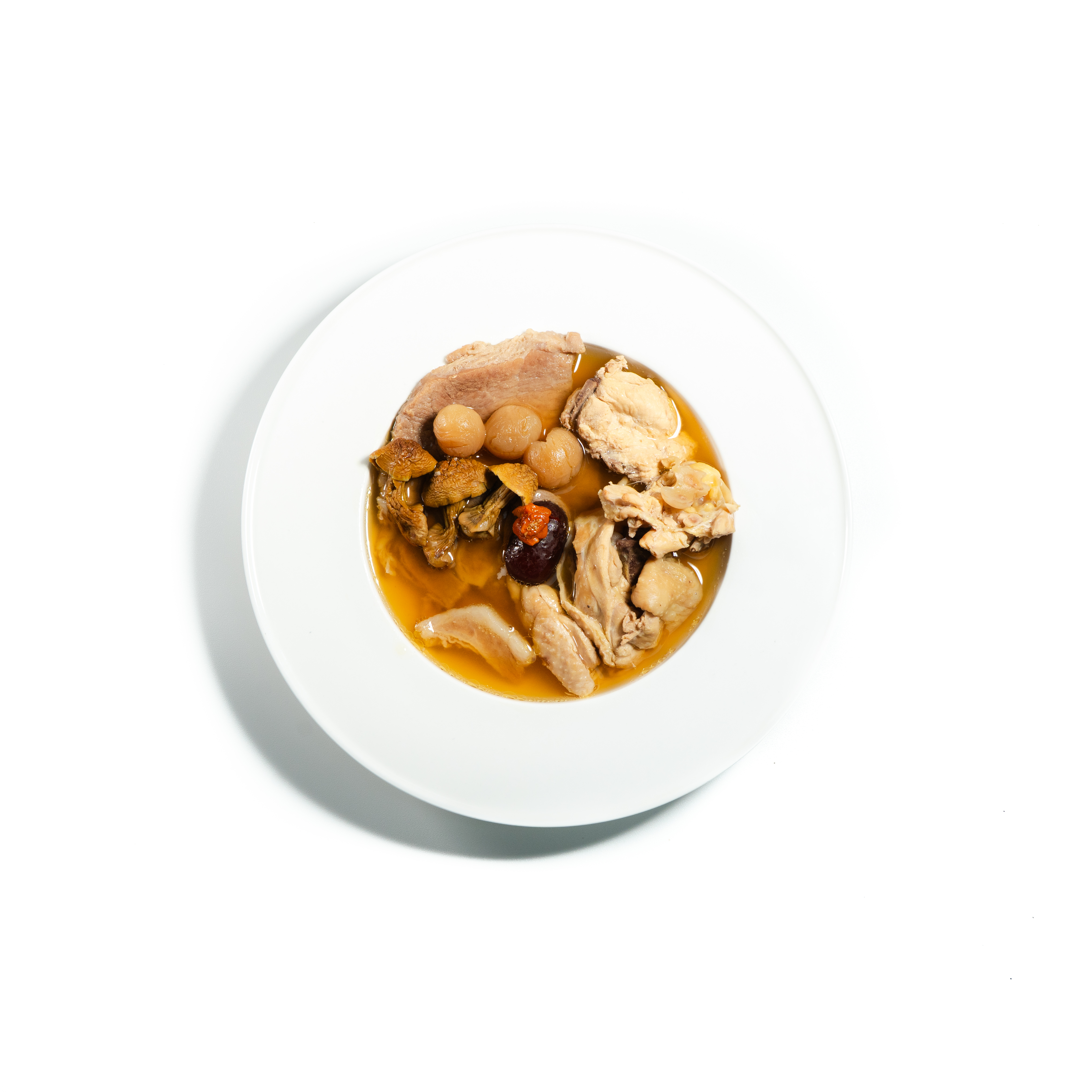 姬松茸蟲草花紅棗杞子桂圓燉雞