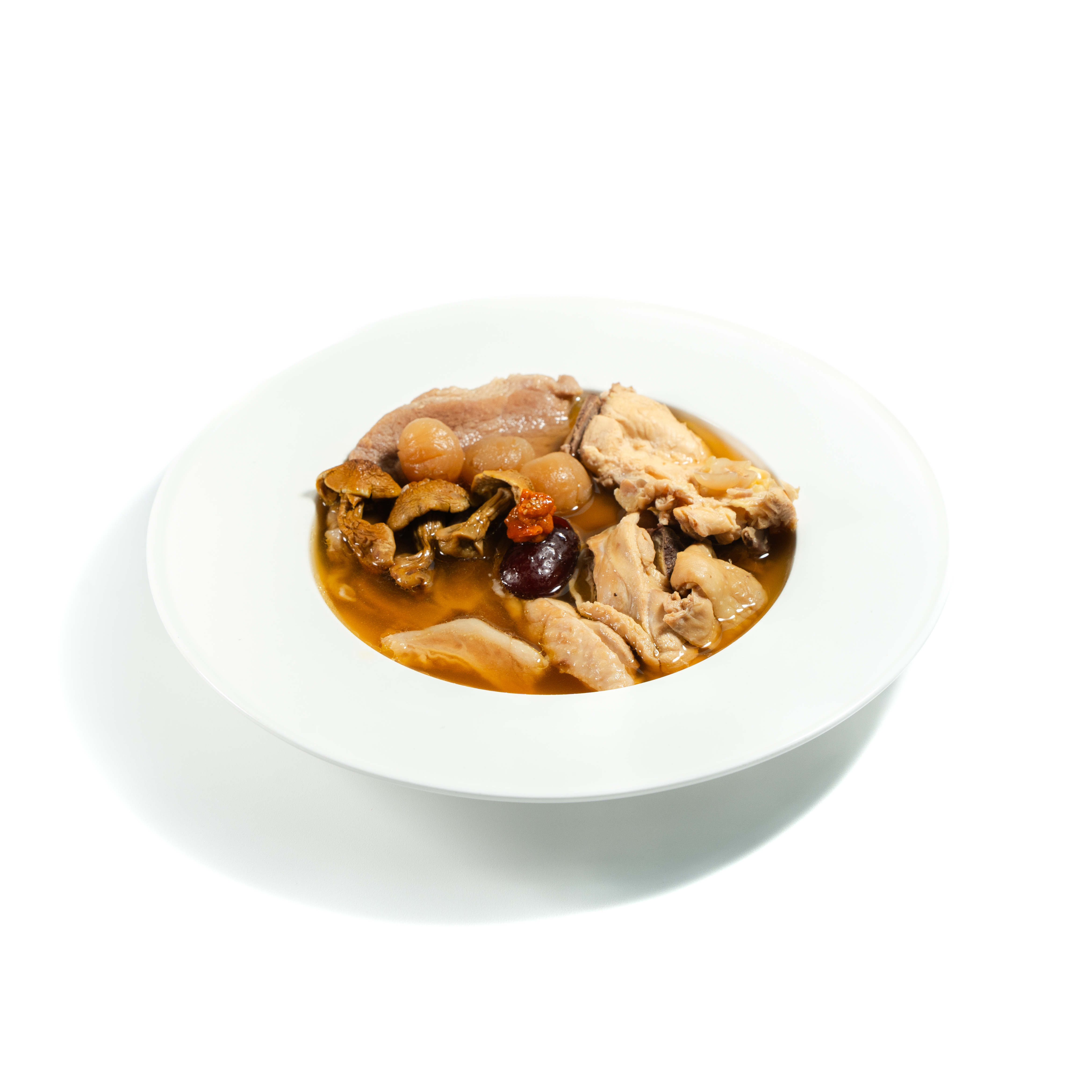 姬松茸蟲草花紅棗杞子桂圓燉雞