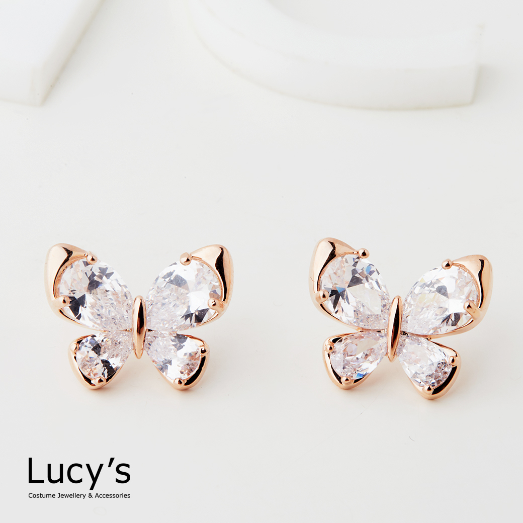 晶鑽蝴蝶 耳環 (127796)