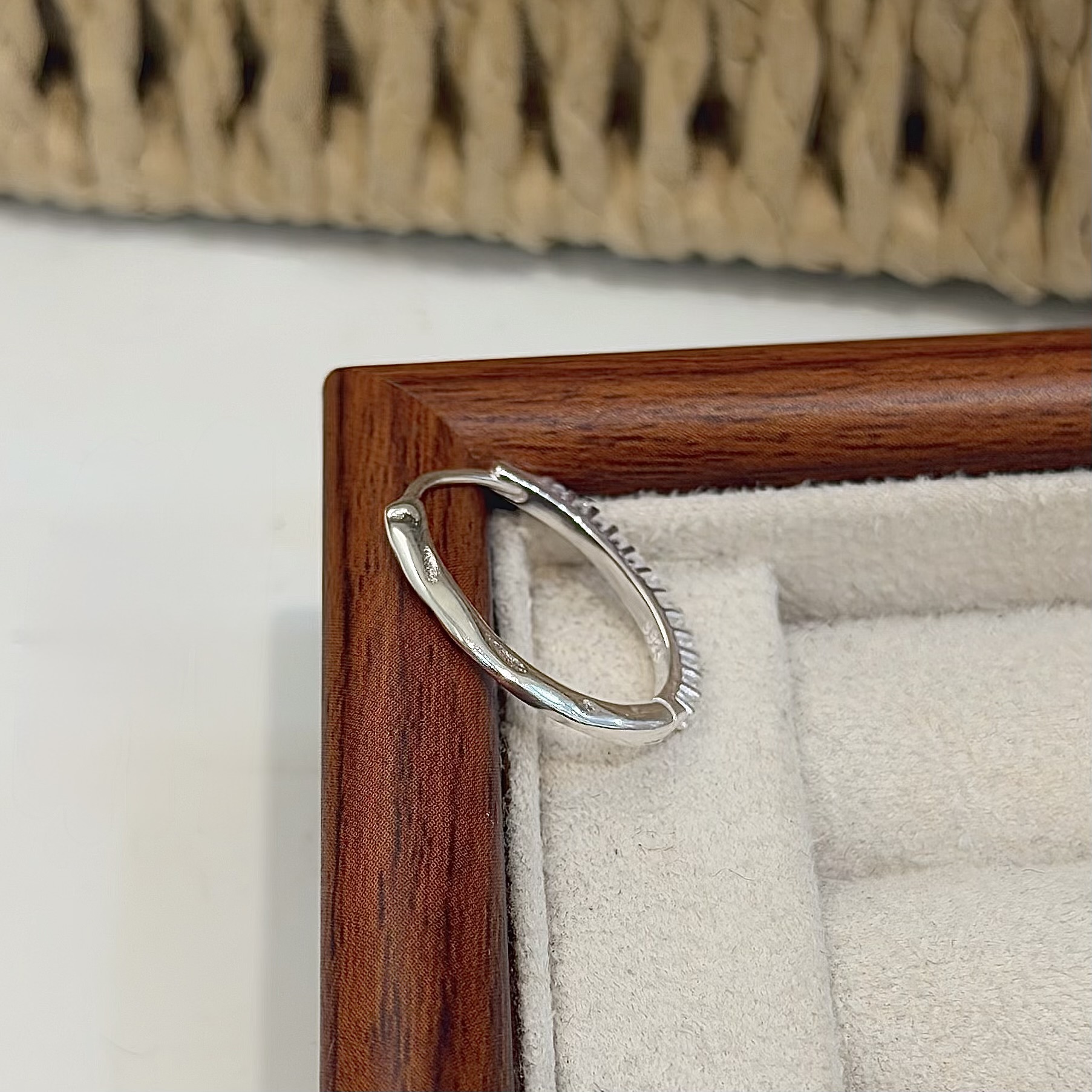 【單支販售】橢圓排鑽波浪雙面純銀易扣