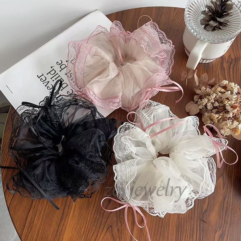 [3 FOR RM10] Fluffy Lace Bow Scrunchie
