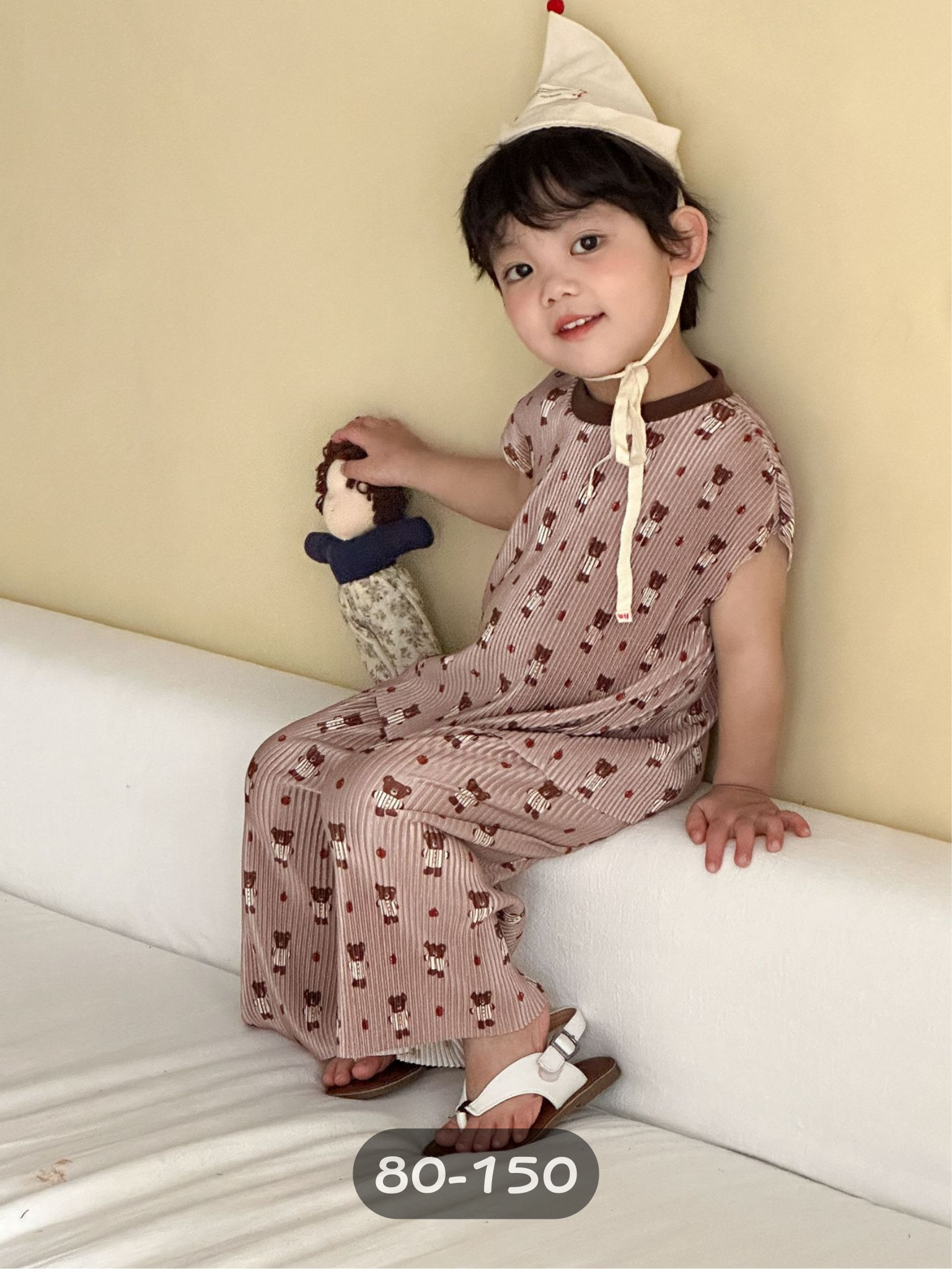 風琴摺可可熊 短袖套裝2件組