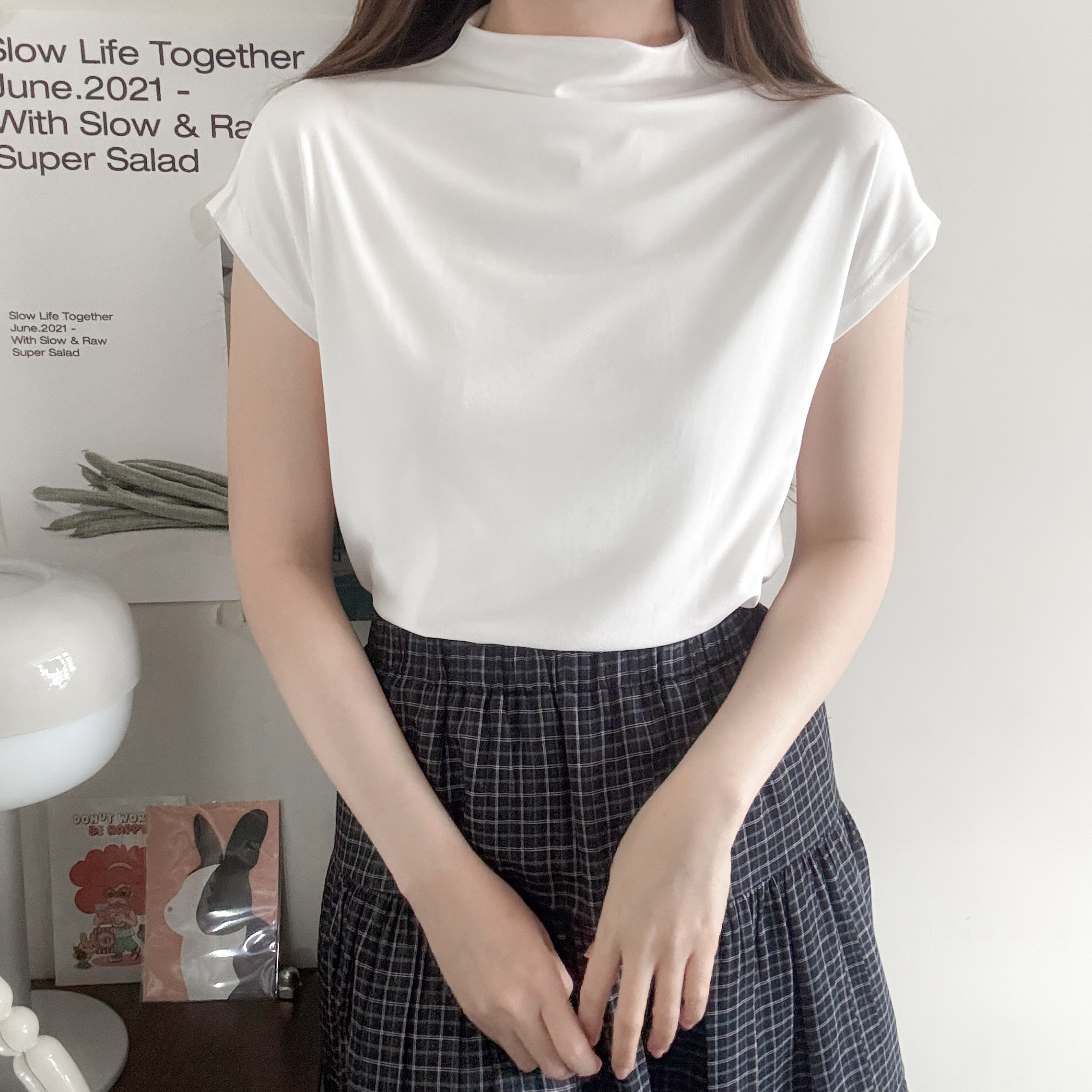 滑滑料小企領棉tee