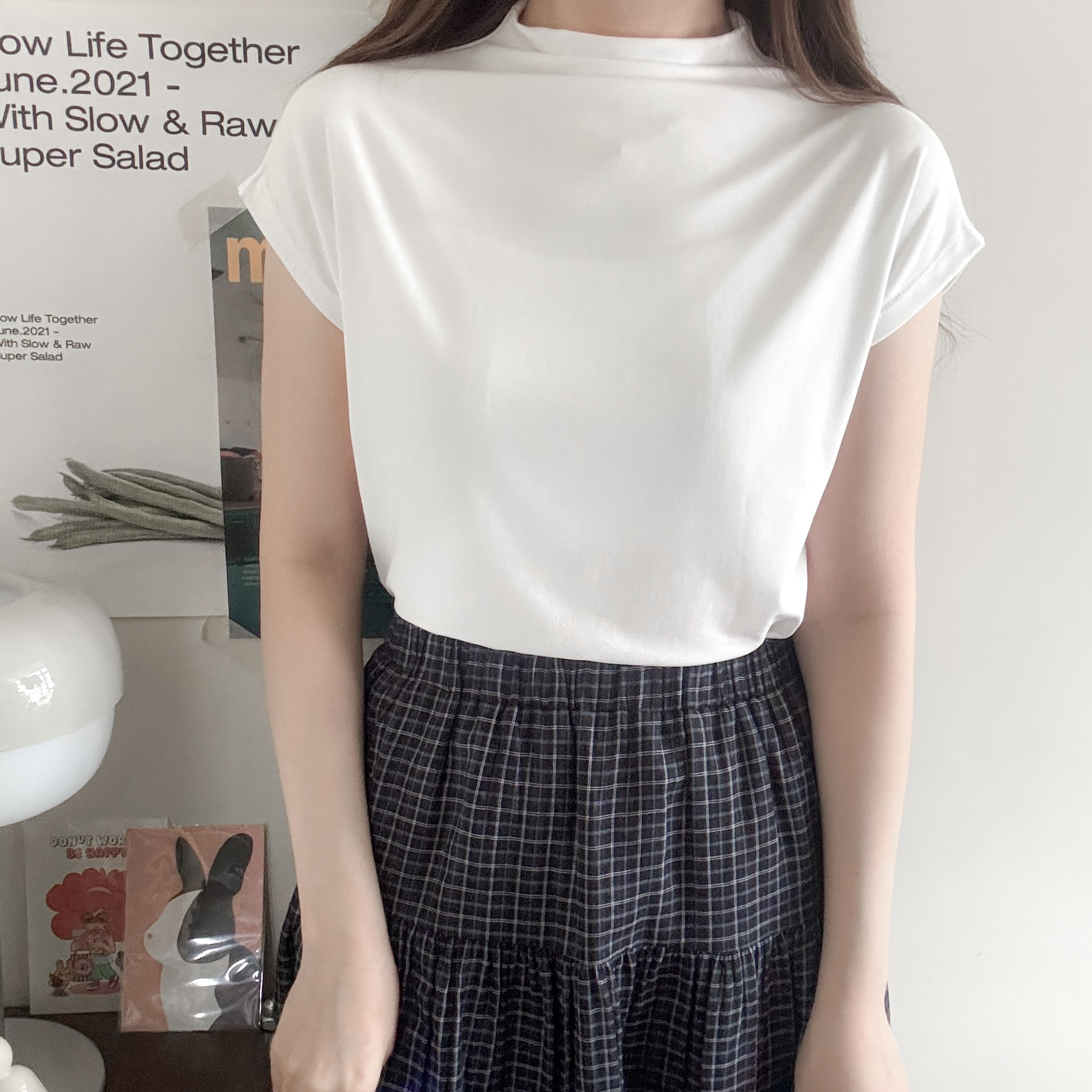 滑滑料小企領棉tee