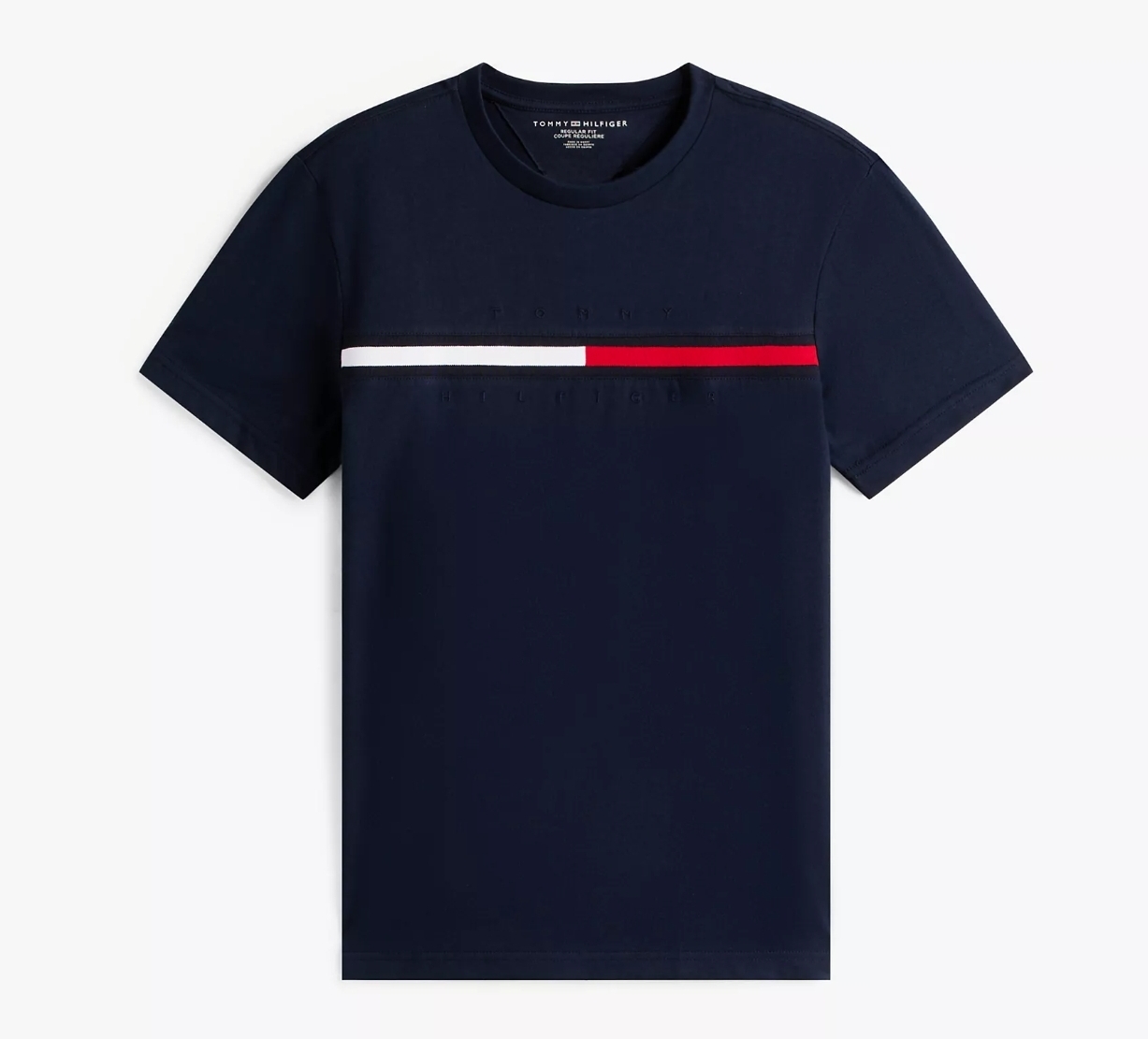 [S] TOMMY HILFIGER EMBROIDERED FLAG LOGO T-SHIRT,NAVY, 78JA522-410 (STH803)