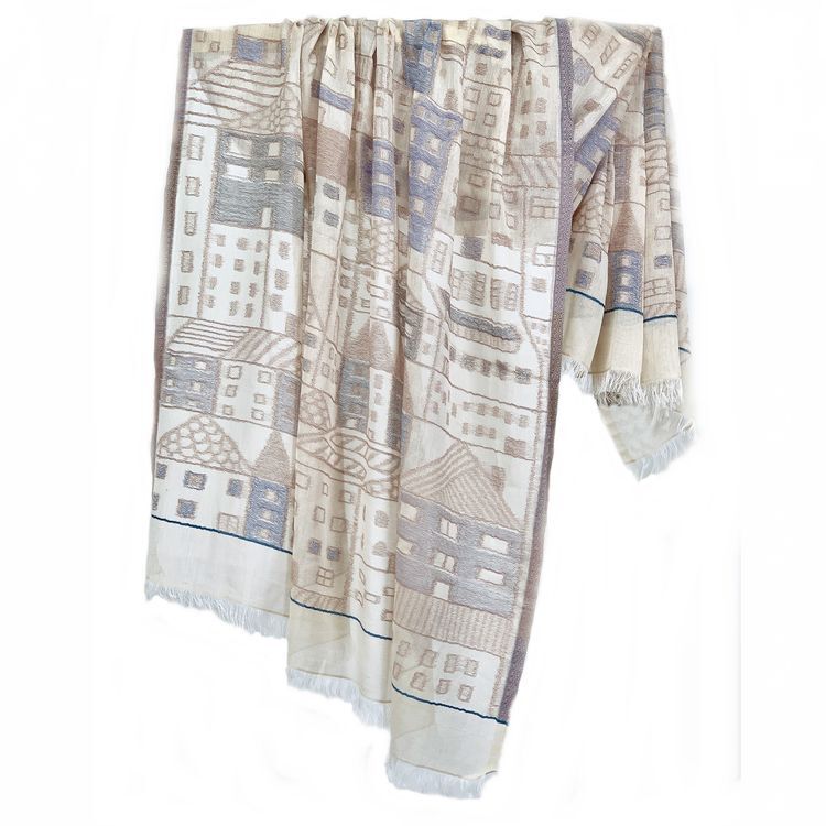 WM071 Scarfesia 杏色小屋絲巾 100% Cotton