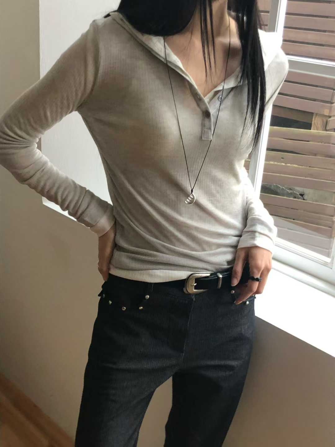 D05-歐膩推薦款！Polo透視感上衣(5色)