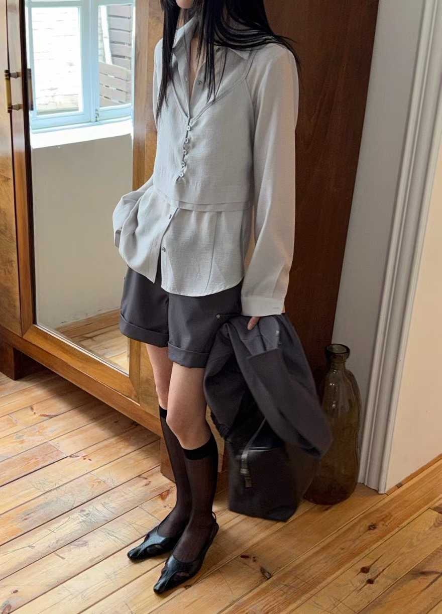 D04-Set襯衫背心(3色)