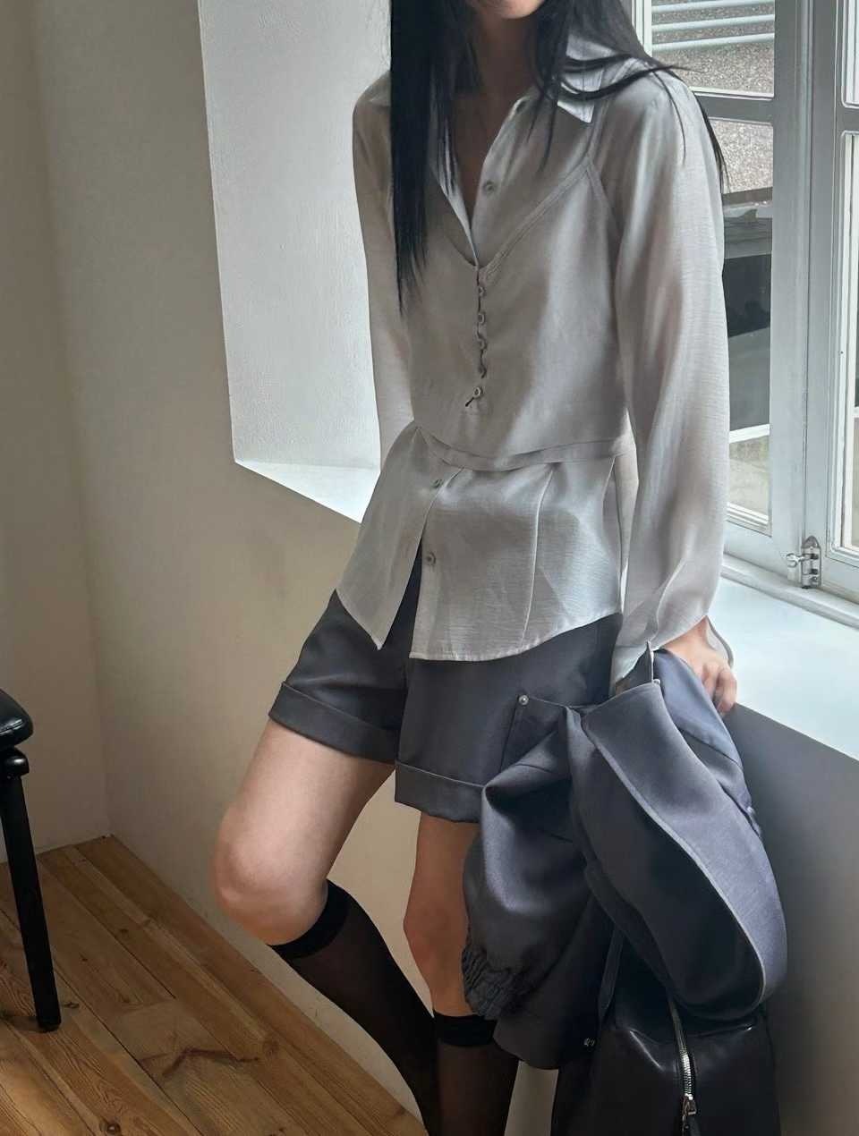 D04-Set襯衫背心(3色)