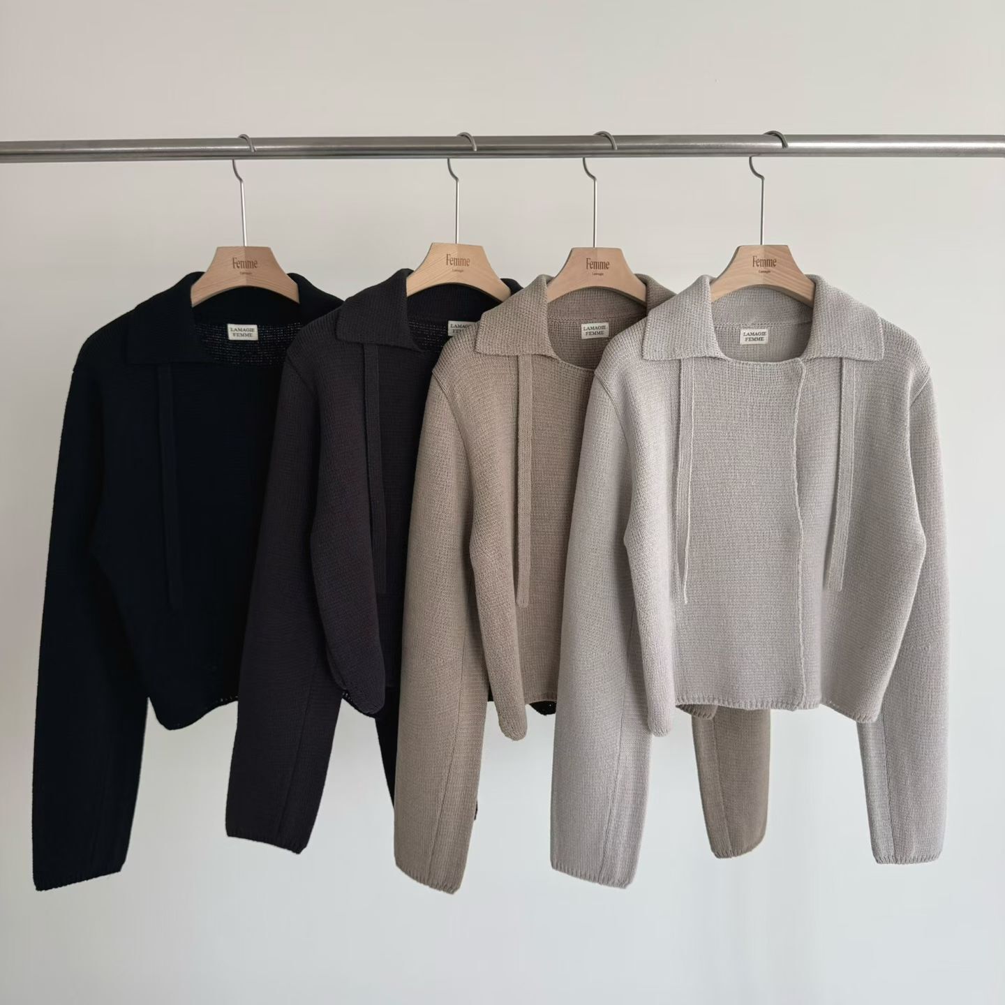 LF6022 反領直坑紋上衣