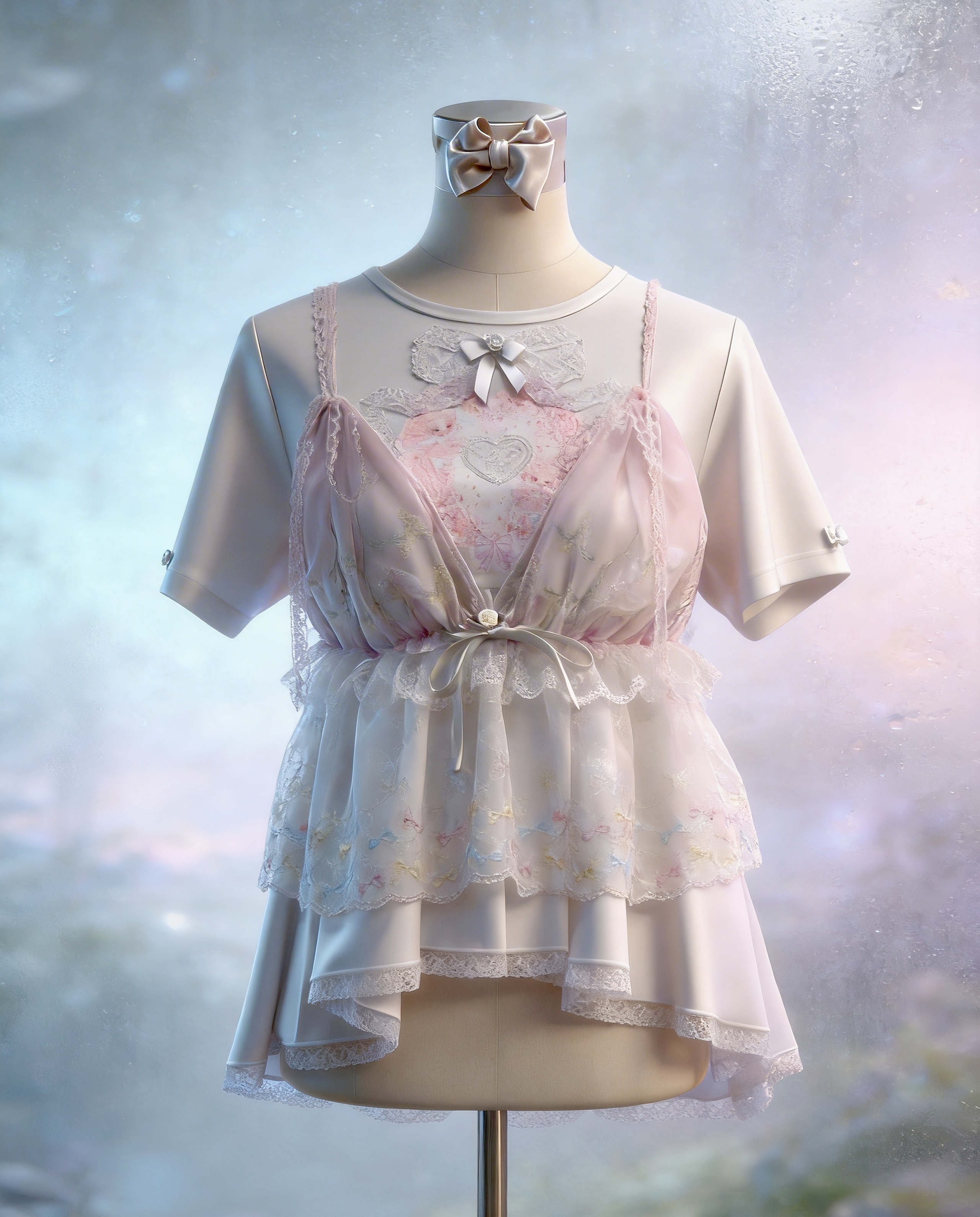 Sakura Whisper Sheer Tulle Camisole Overlay