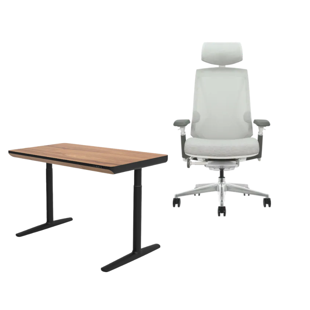 【出清特賣送安裝】ErgoNeck 健康護頸升降桌 + Arc 人體工學椅