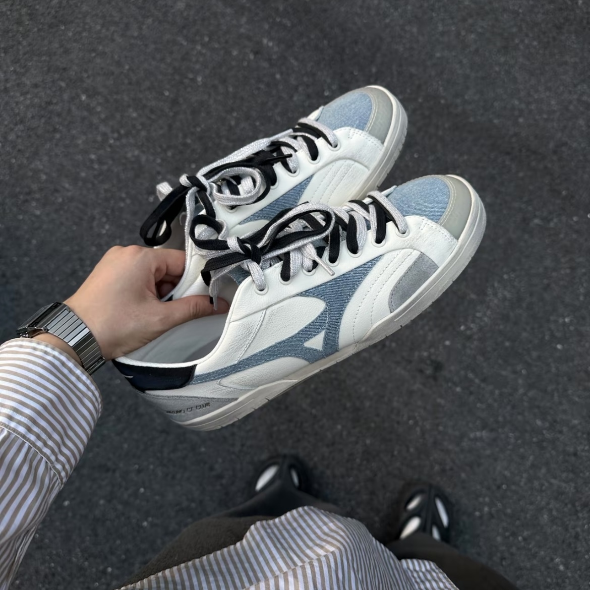 MIZUNO CT CLUB 美津濃 做舊牛仔 藍白拼接 復古 雙鞋帶 髒髒鞋 DIGH261002