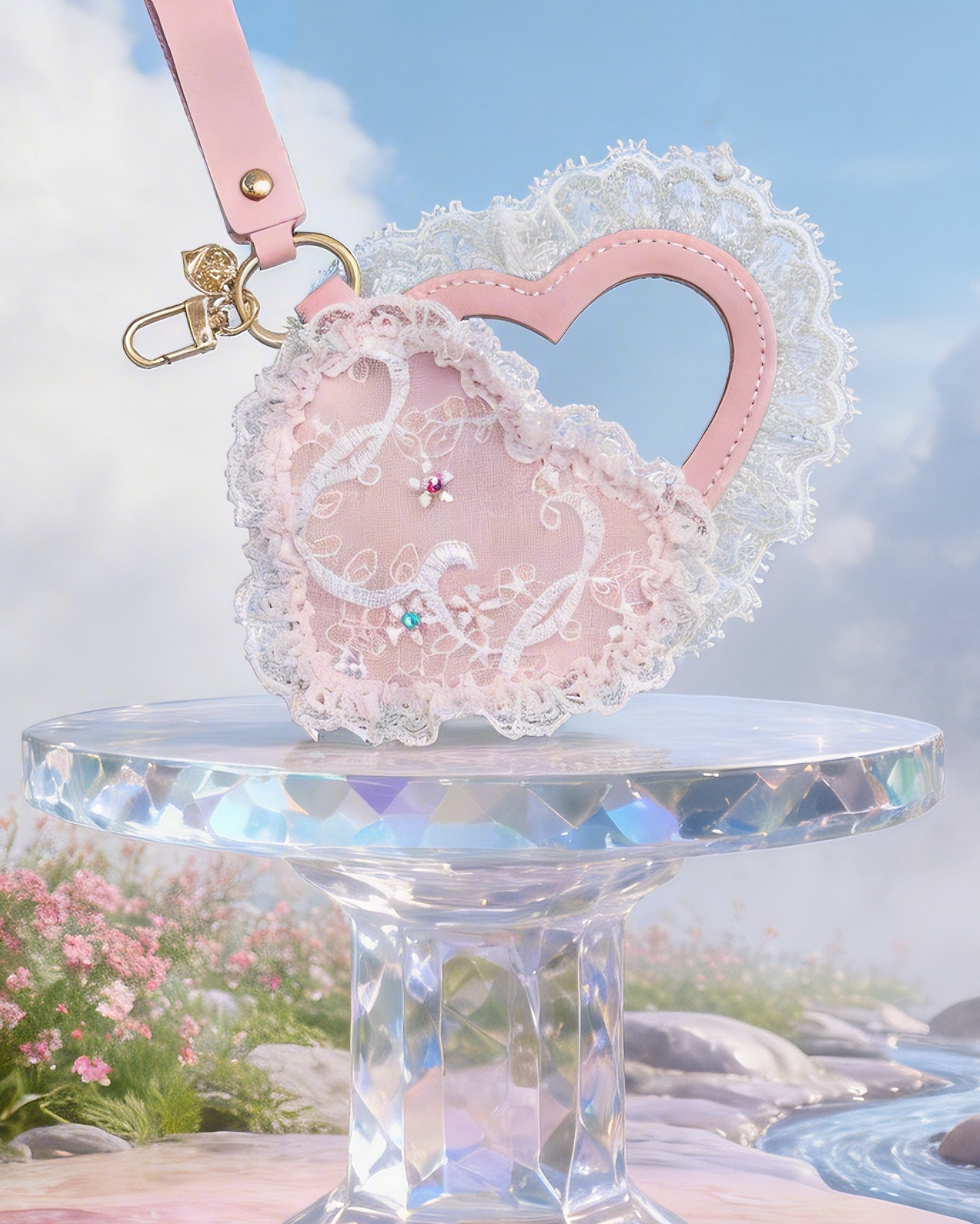 Sweet Nothings Heart Mirror Bag Charm