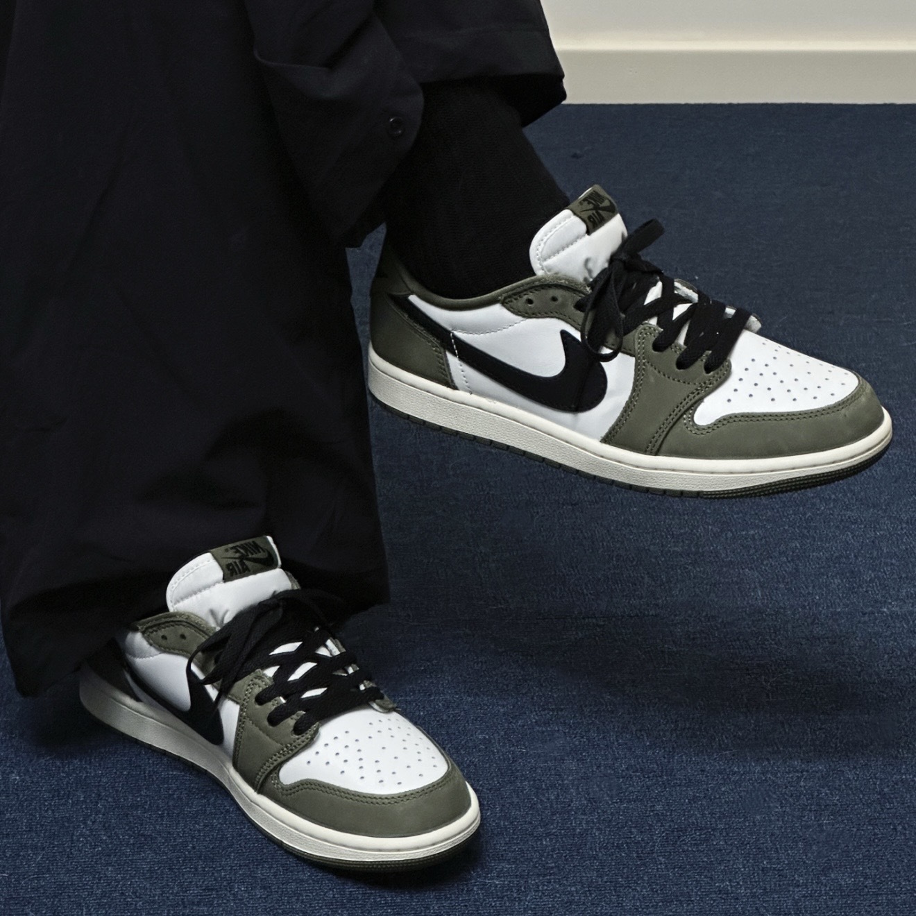 NIKE AIR JORDAN 1 LOW OG 橄欖綠 麂皮 復古 休閒 HQ6998-200