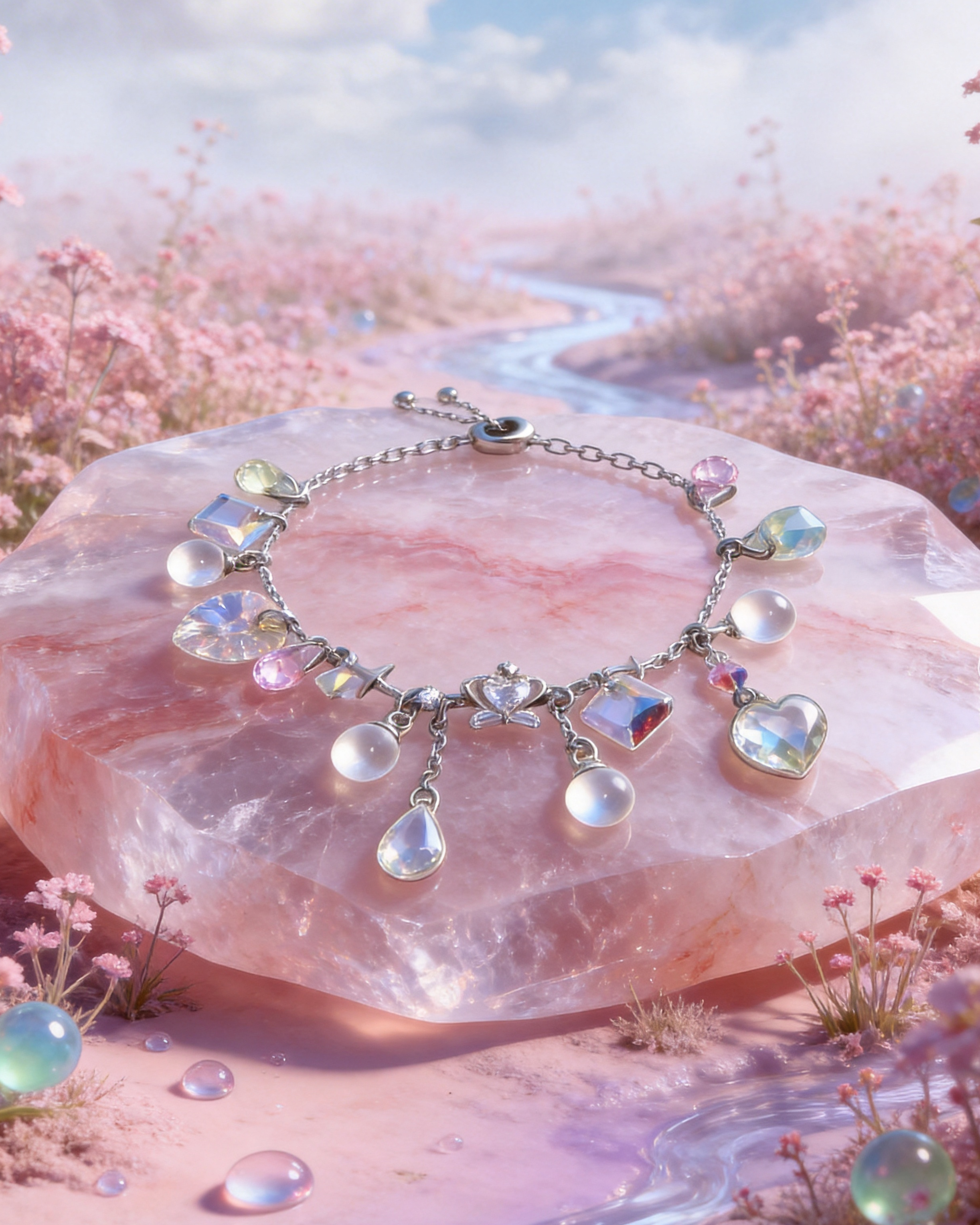 Sakura Reverie Pearl & Crystal Bracelet