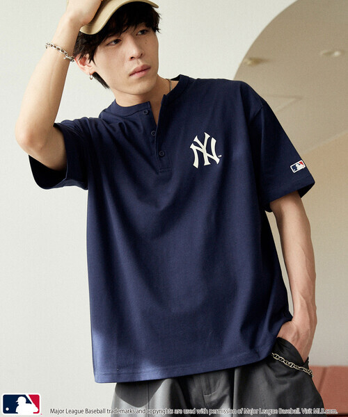 日本 MLB x Publux 別注 Logo Henley T-Shirt
