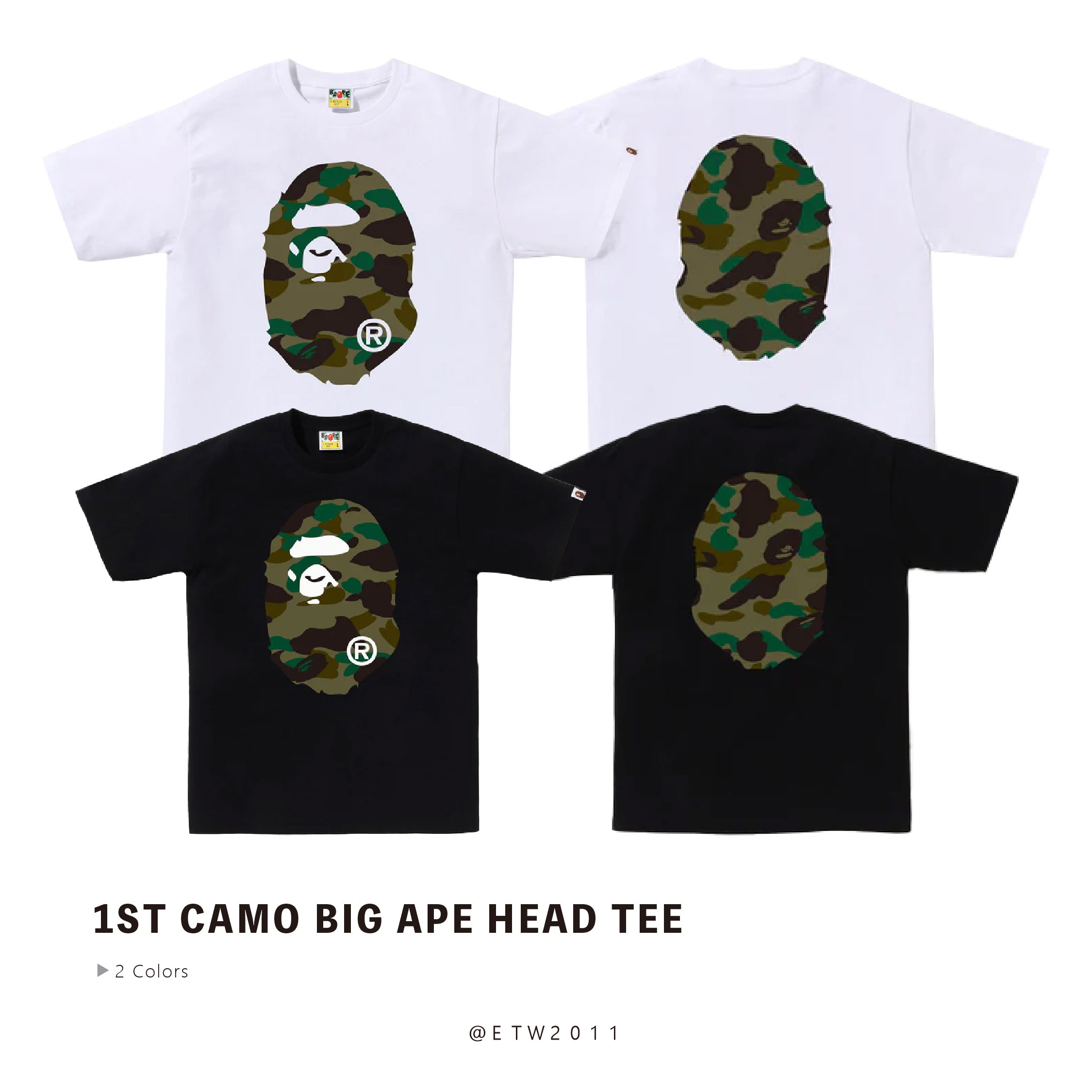 ☆ETW☆【EASY TO WEAR】BAPE 1ST CAMO BIG APE HEAD TEE 迷彩 短T 猿人 春夏