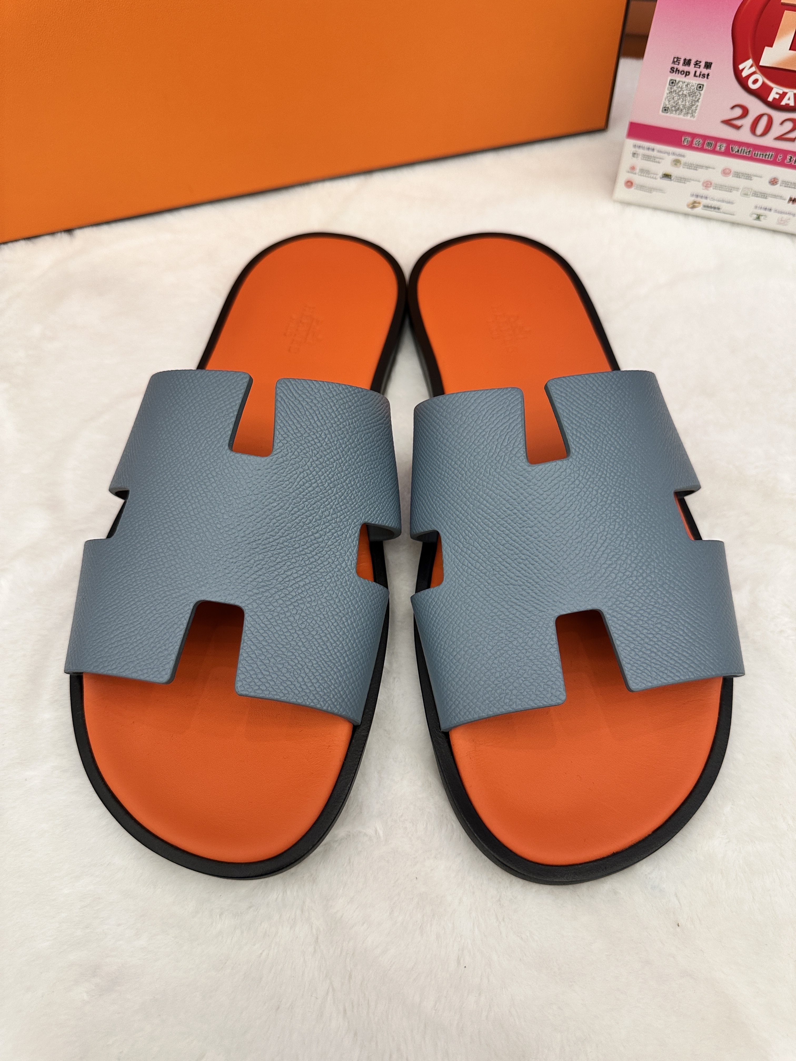 Hermes Izmir sandals Bleu Bleute Ora size43