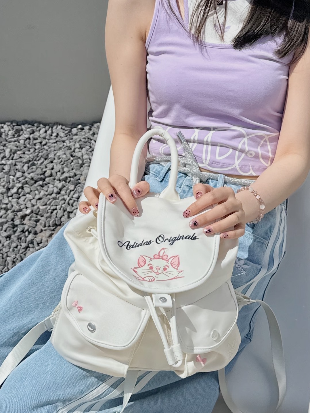 2026春季新款 ADIDAS 迪士尼 瑪麗貓 聯名款 雙肩包