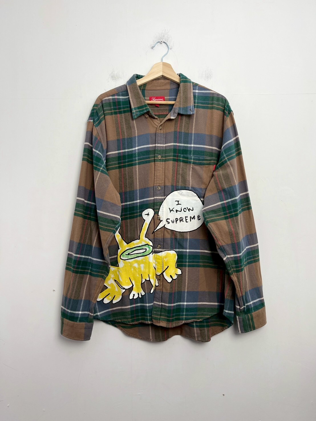 SUPREME Daniel Johnston Plaid Shirt SIZE XL
