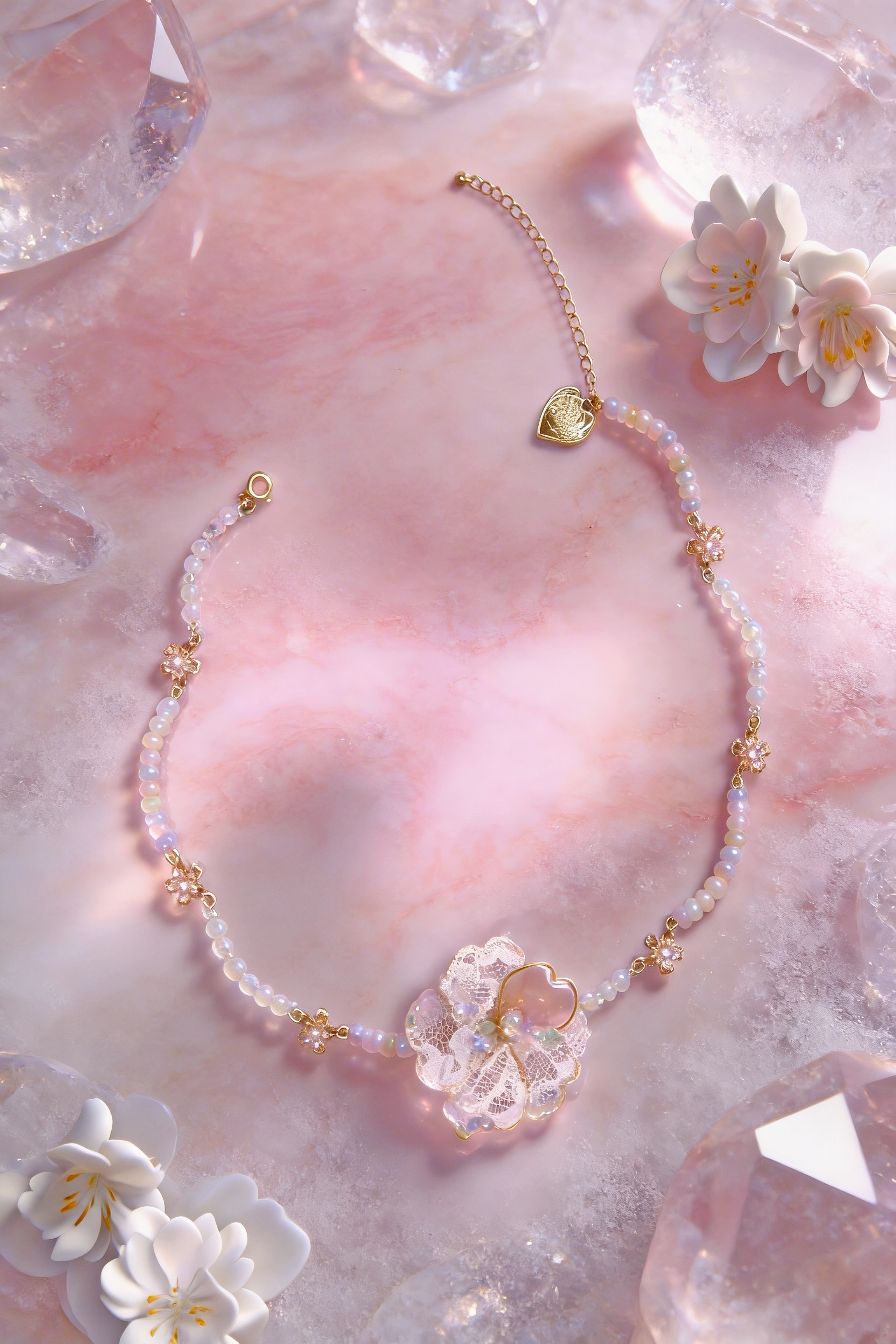 Breath of Sakura Beaded Choker