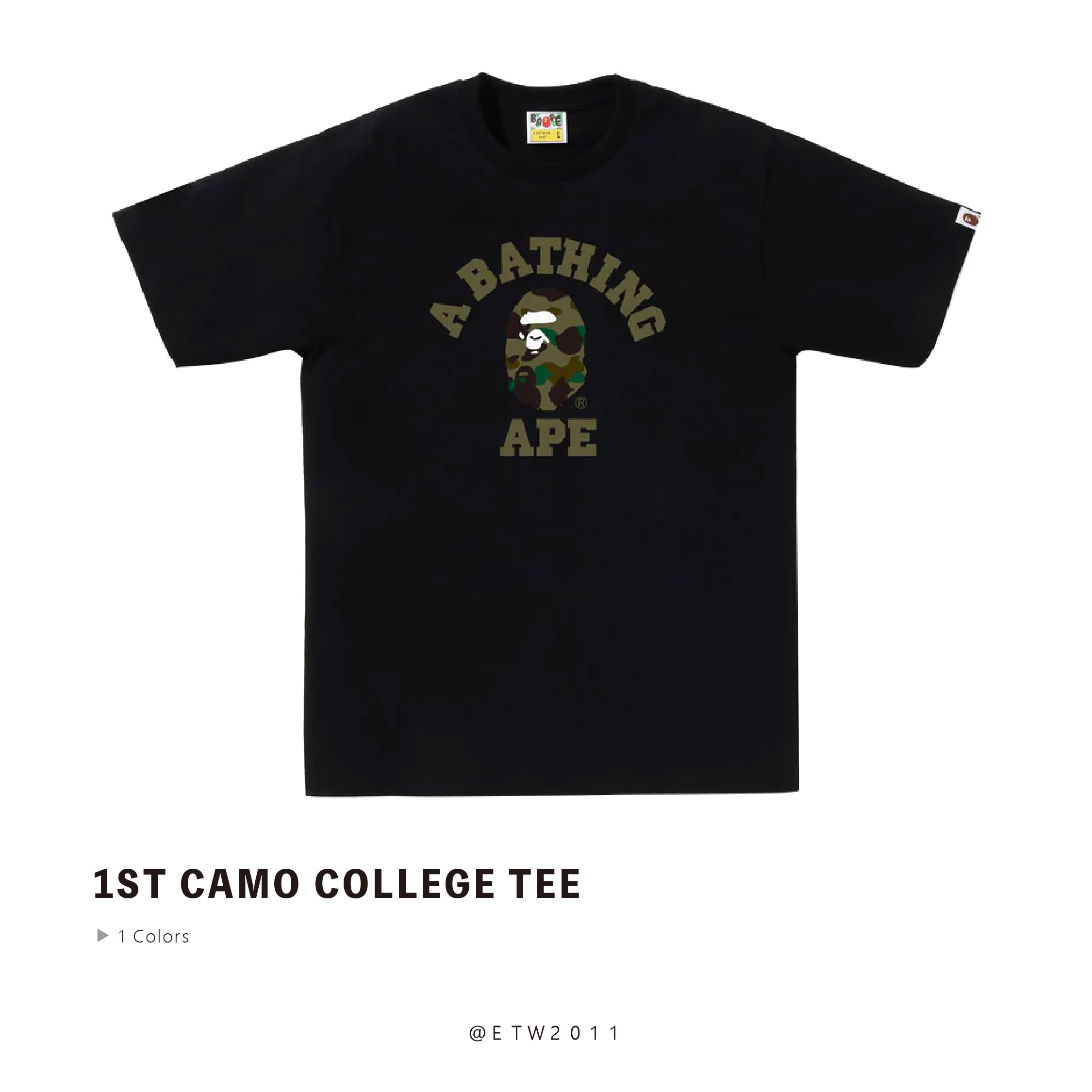 ☆ETW☆【EASY TO WEAR】BAPE 1ST CAMO COLLEGE TEE 迷彩 大學 短T 猿人 春夏
