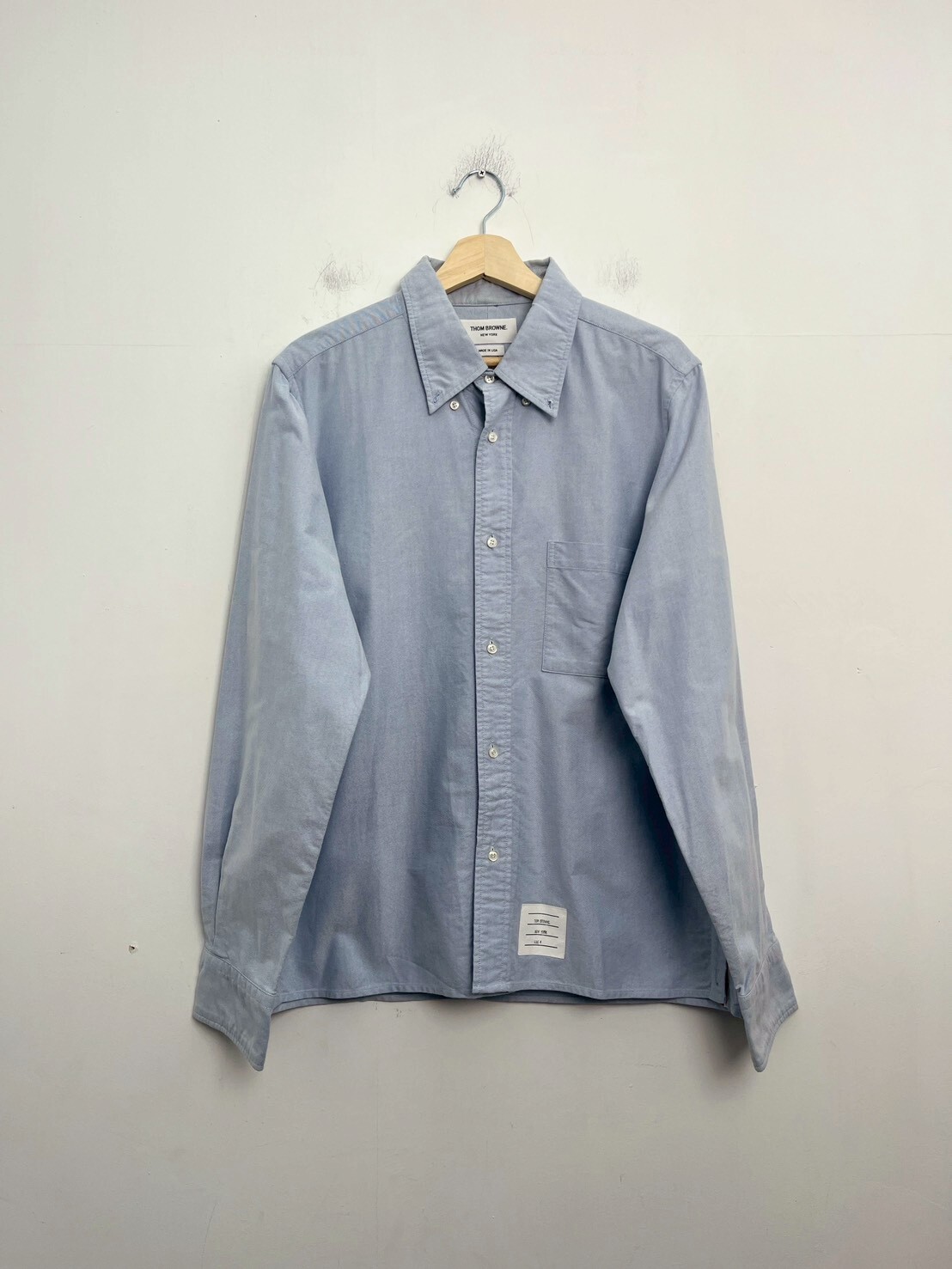 THOM BROWNE Contrast Placket Oxford Shirt SIZE 4