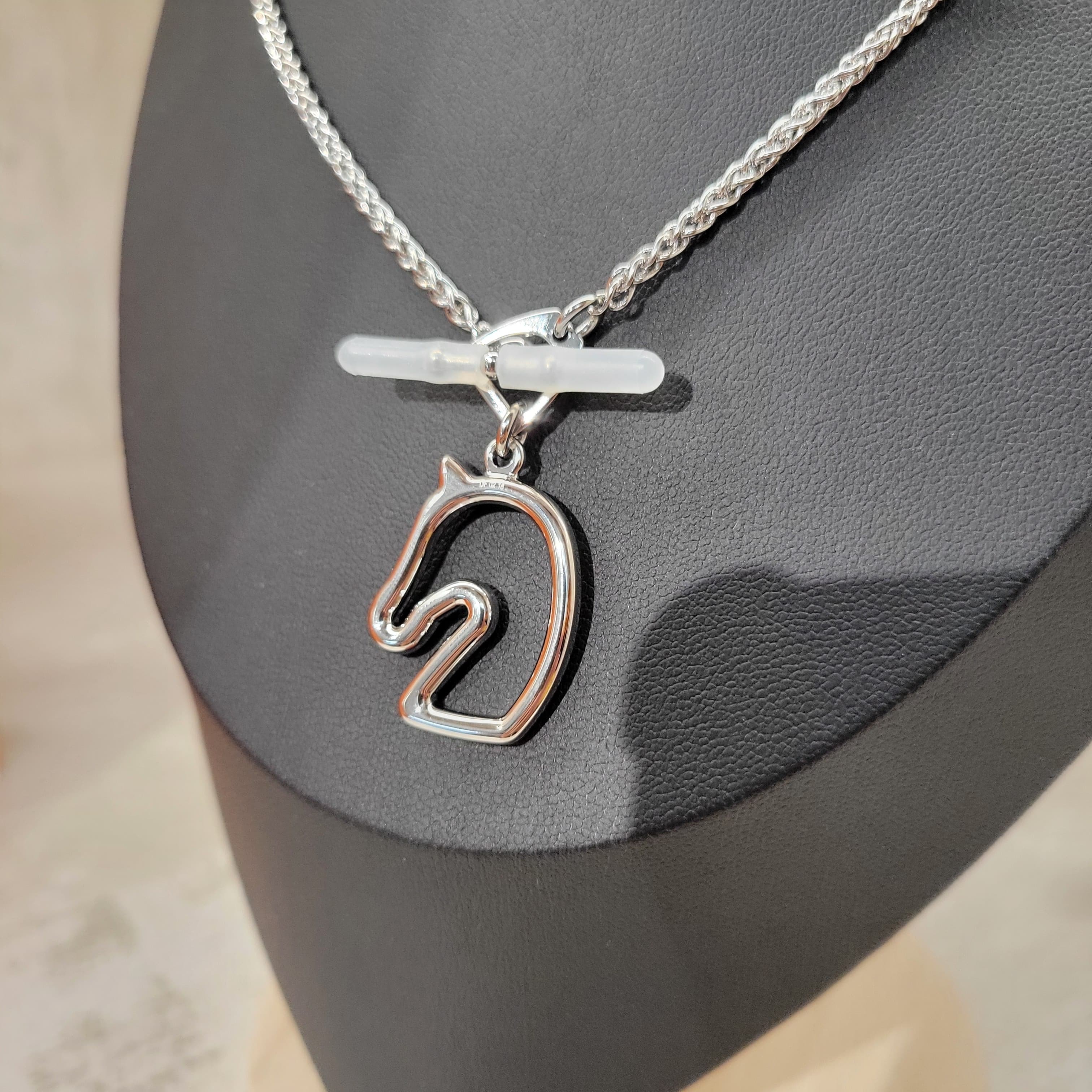 HERMES Tonnerre necklace, small model NOIR 黑銀 雙面頸鏈