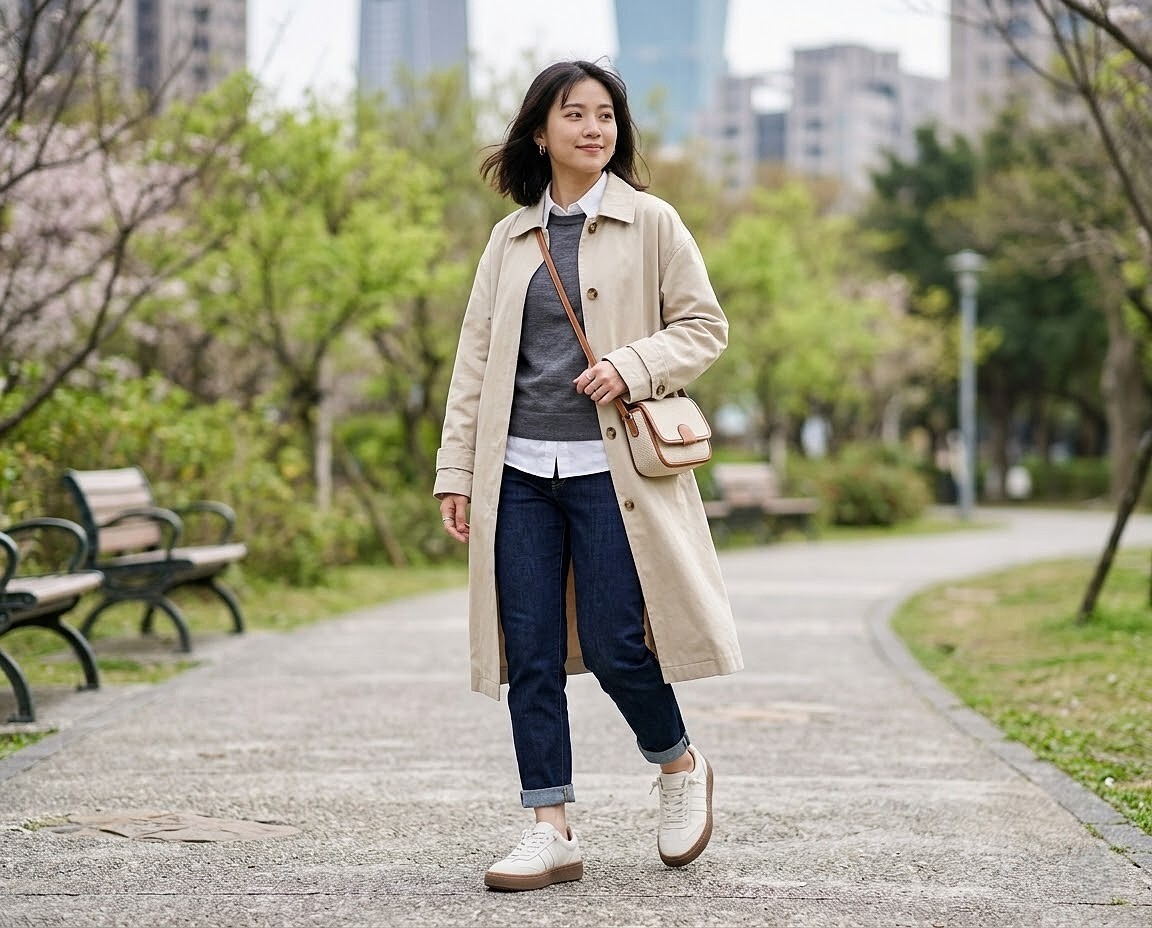 春季風衣穿搭神隊友!4公分厚底德訓餅乾鞋,完美平衡上半身外套份量感,拒絕頭重腳輕。無痛增高修飾比例,換季穿搭零失誤。