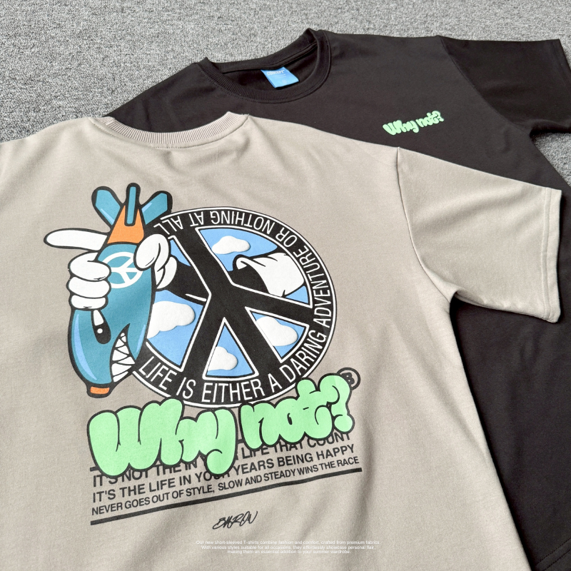 why not和平標語短T