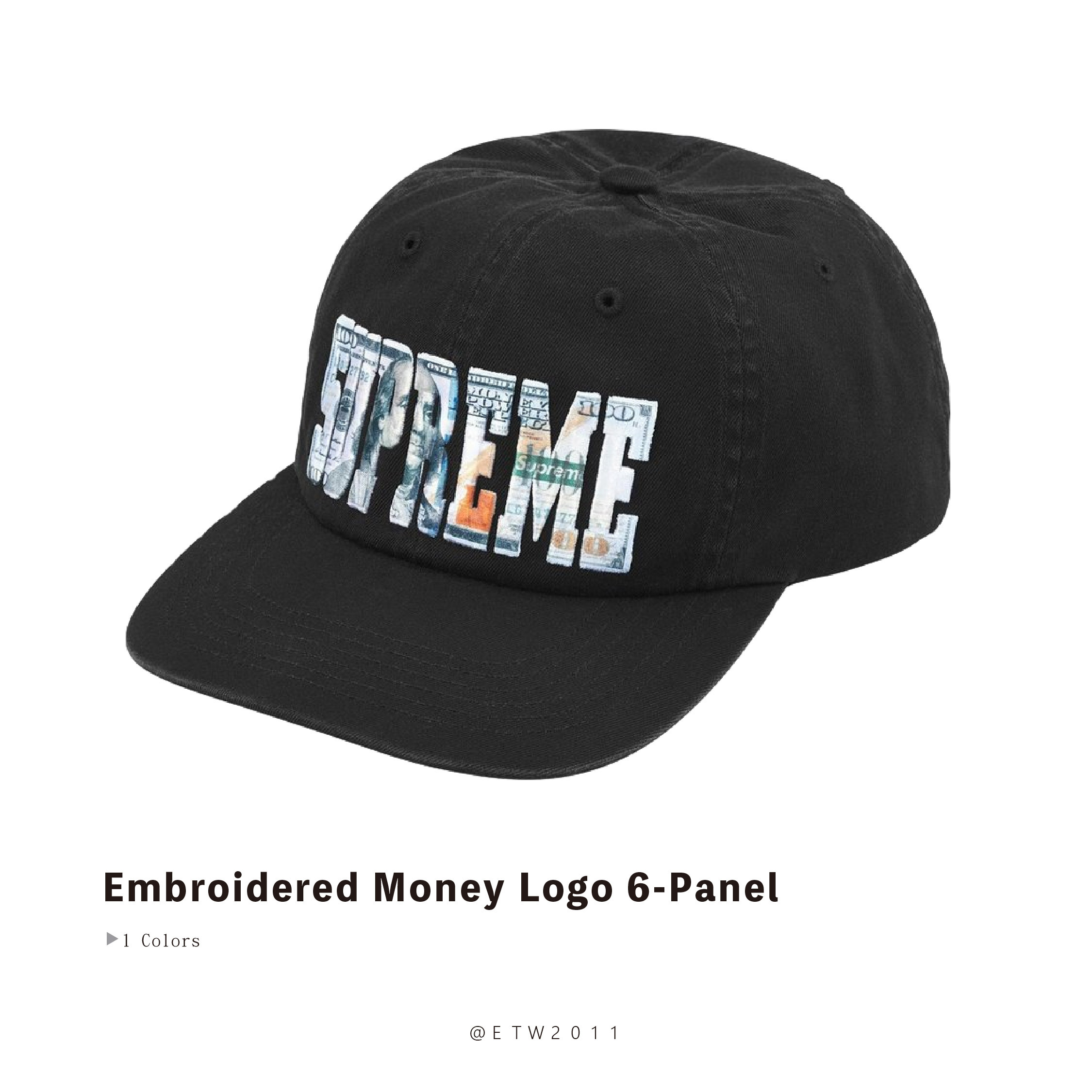 ☆ETW☆【EASY TO WEAR】SUPREME Embroidered Money Logo 6-Panel 老帽 美金 刺繡 棒球帽