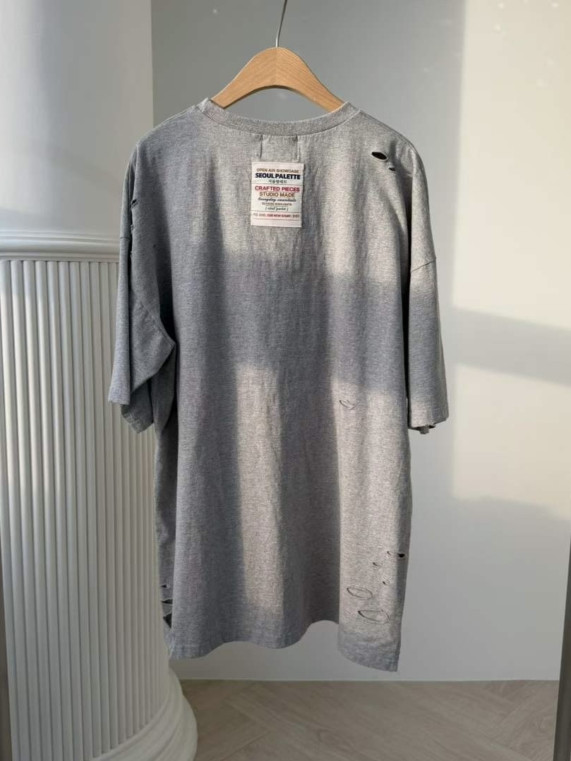 Mar6105 破壞長版短Tee