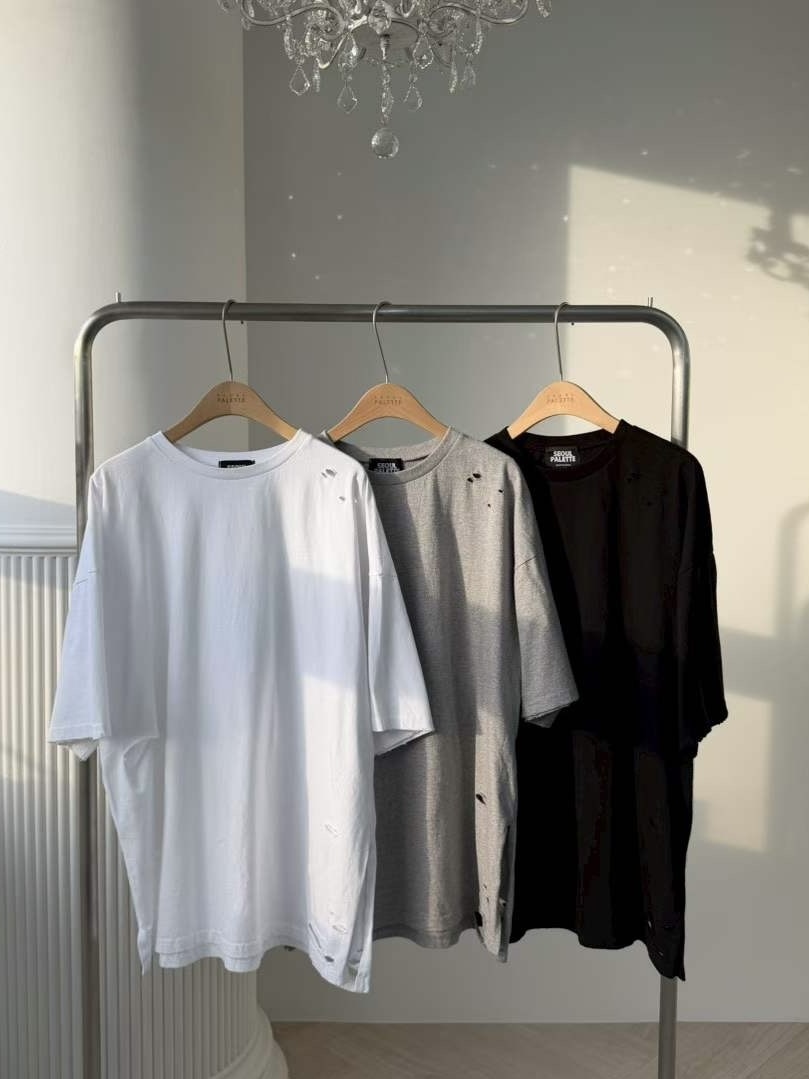 Mar6105 破壞長版短Tee