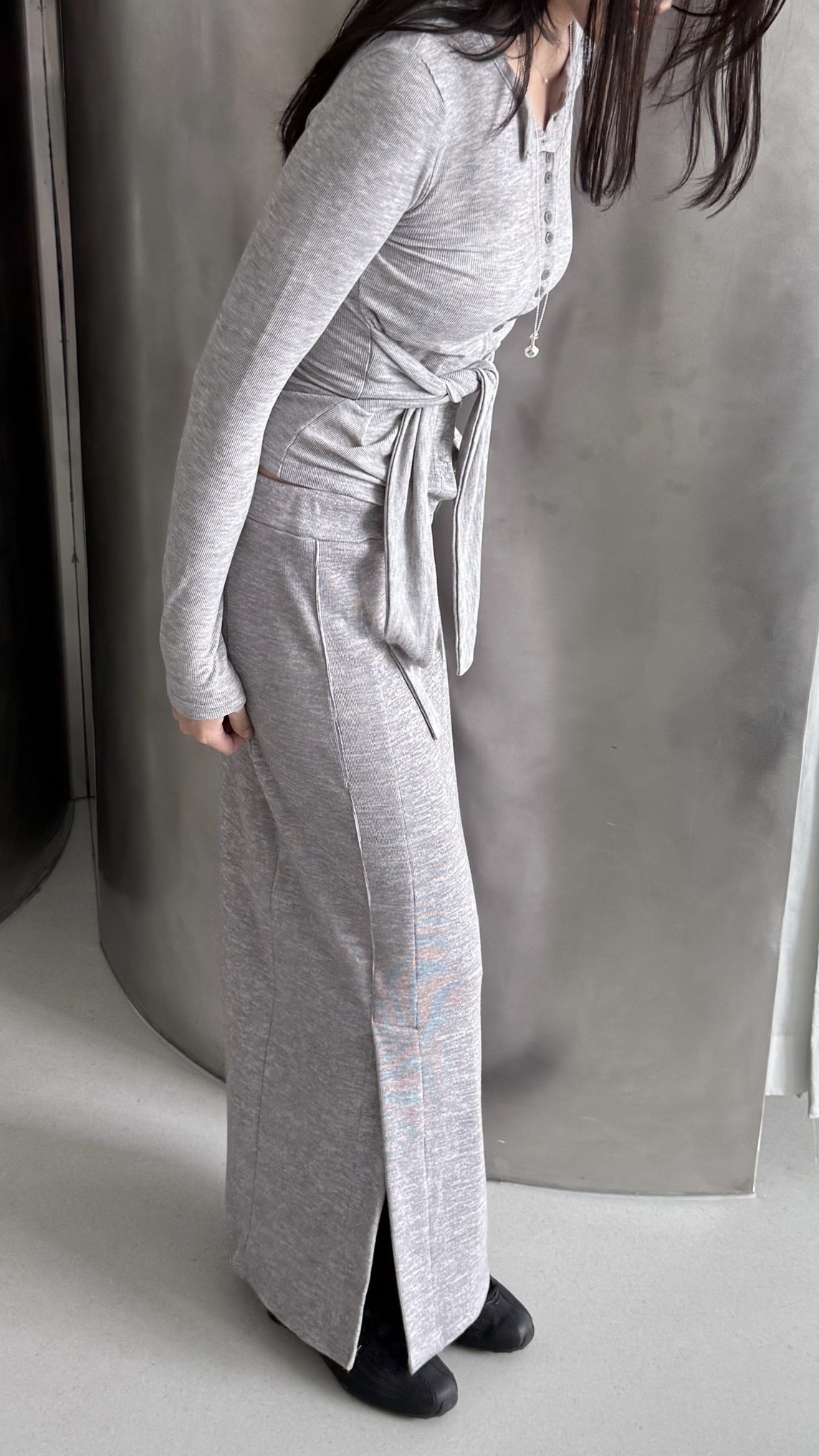 C02-舒服專家！前開衩織紋棉裙(3色)