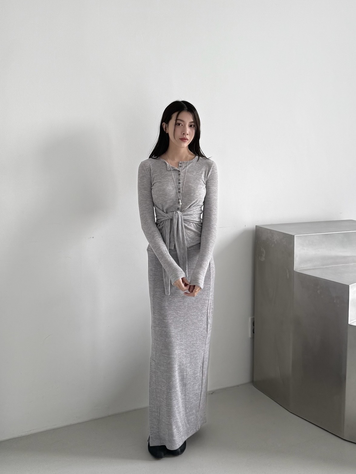 C02-舒服專家！前開衩織紋棉裙(3色)