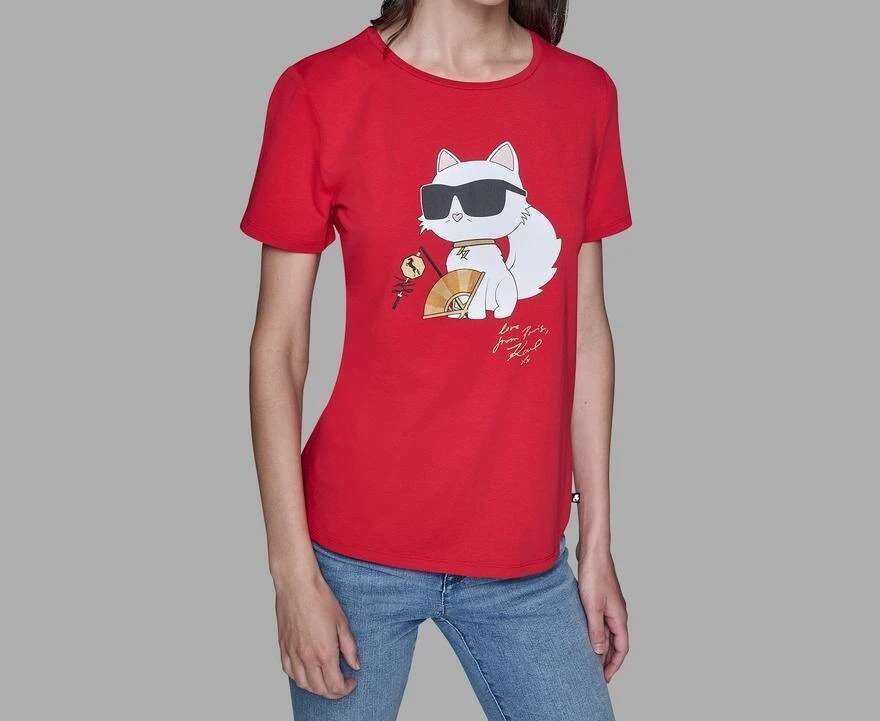 [S] KARL LAGERFELD ADMIRAL RED LUNAR NEW YEAR CHOUPETTE TEE, L5WHDB43-ADJ (SKL1468)