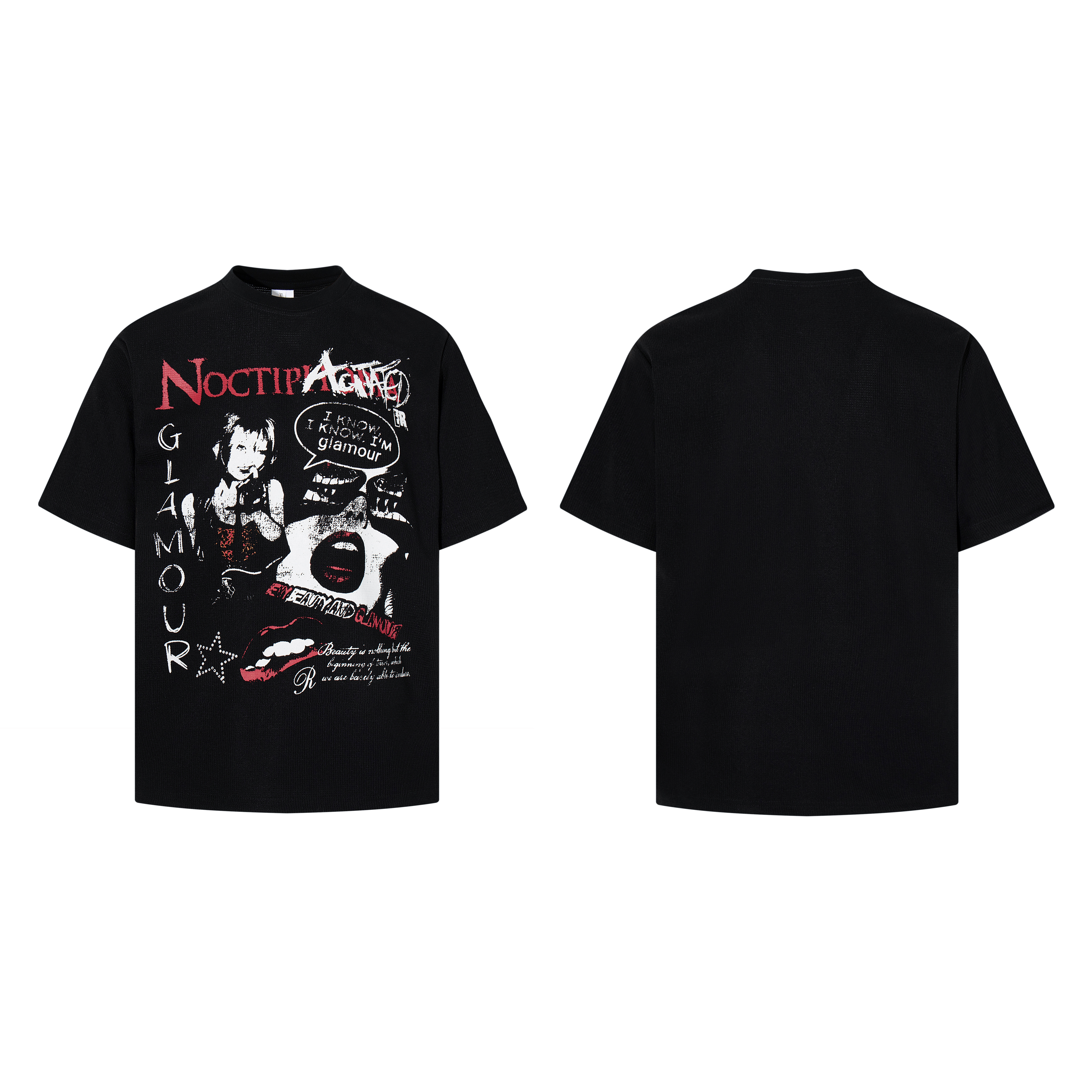 《S.V》斷裂記憶拼貼華夫格短T