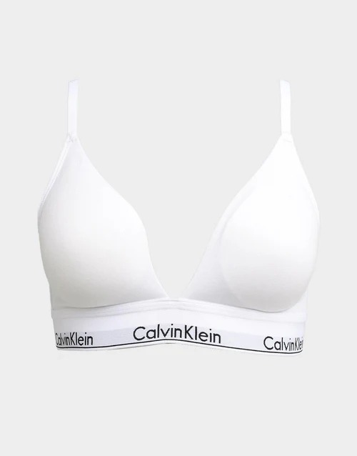 [S] CALVIN KLEIN MODERN COTTON LIGHTLY LINED TRIANGLE BRALETTE,WHITE, QF5650-100 (SCK253)