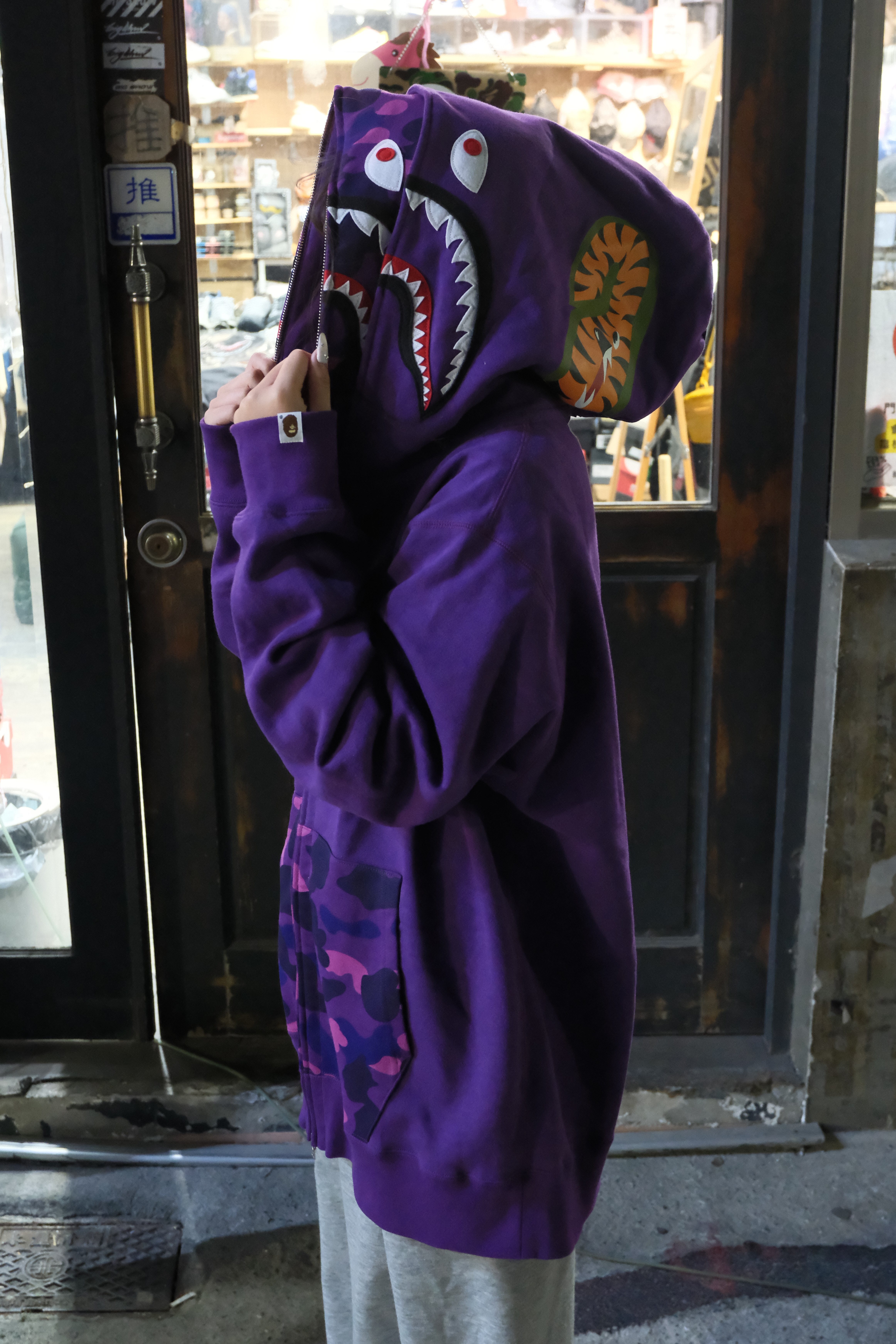BAPE COLOR CAMO SHARK FULL ZIP DOUBLE HOODIE 雙鯊 迷彩 鯊魚 外套 拉鍊 1M30115009