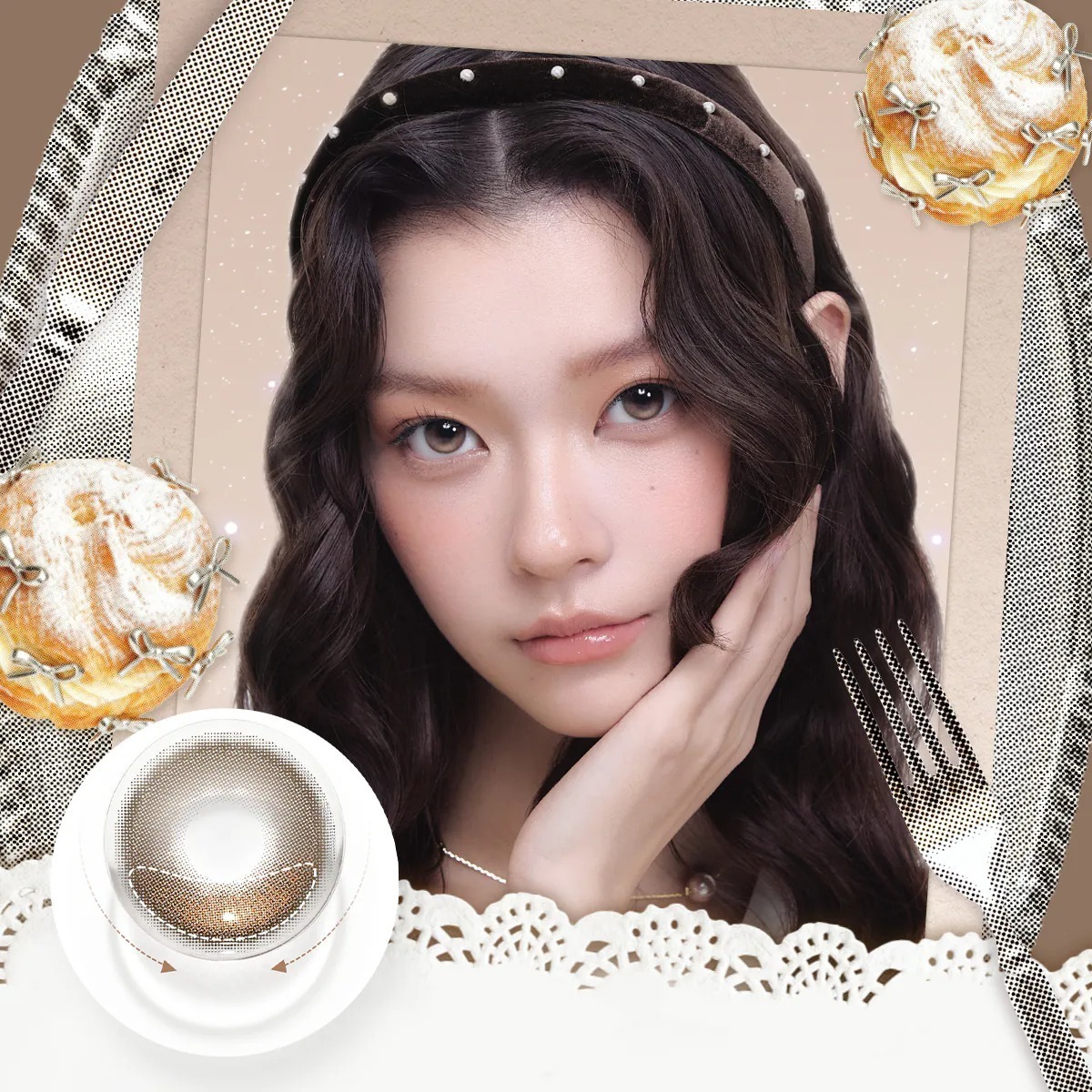 [日拋] CoFANCY 可糖 甜品宇宙系列 1 Day Molten Puff 流心泡芙｜日拋彩妝隱形眼鏡｜每盒10片
