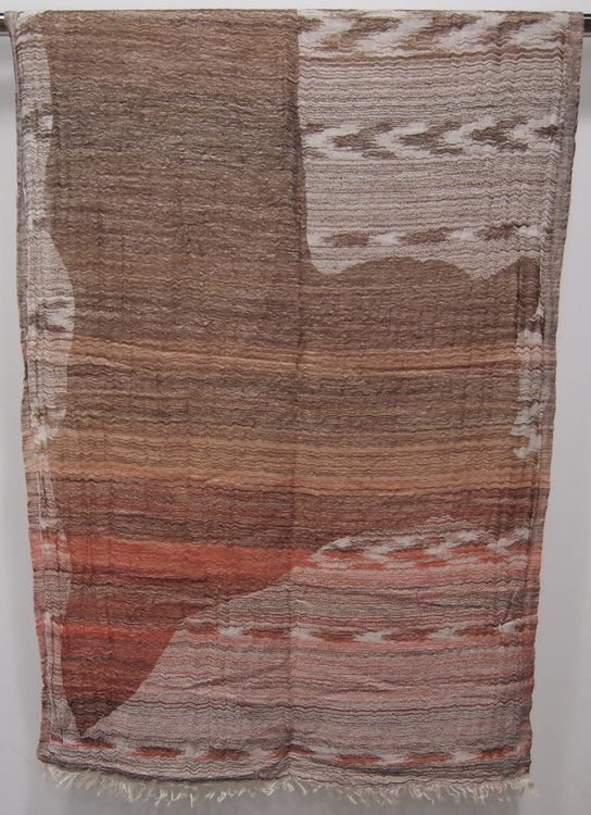 WM048 Scarfesia 啡色不規則絲巾 40% Modal 40% Wool 20% Cotton