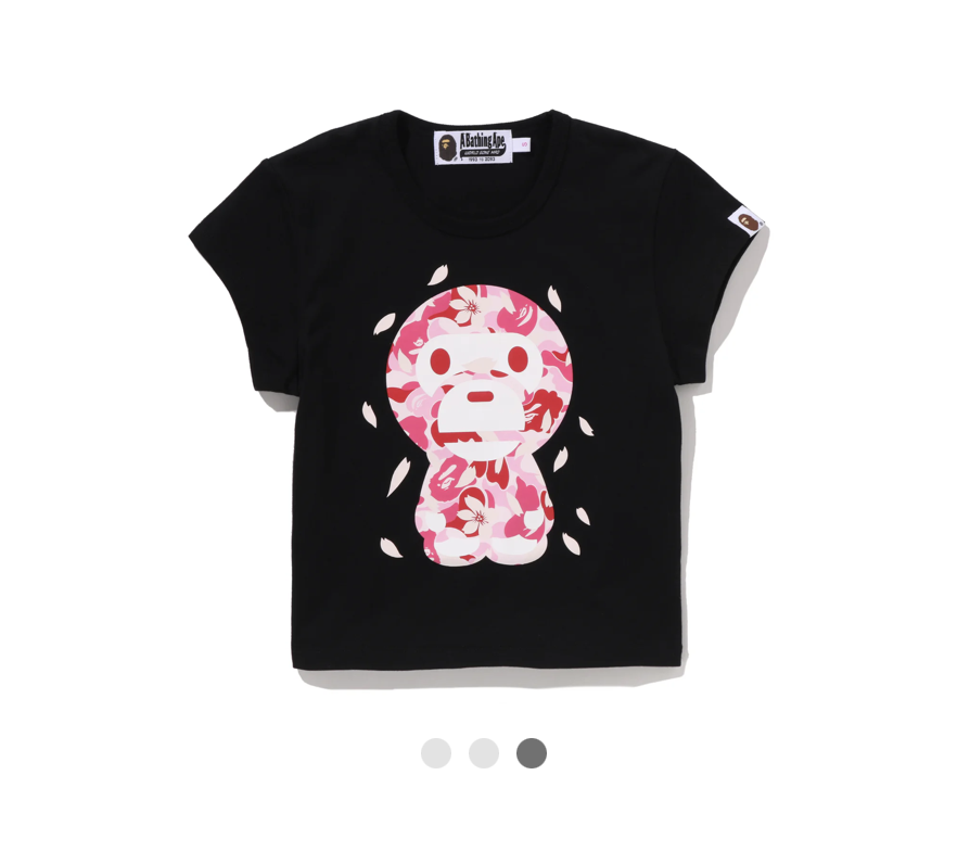 【BAPE女生】0314 發售 ABC SAKURA CAMO BABY MILO®︎ CROPPED TEE