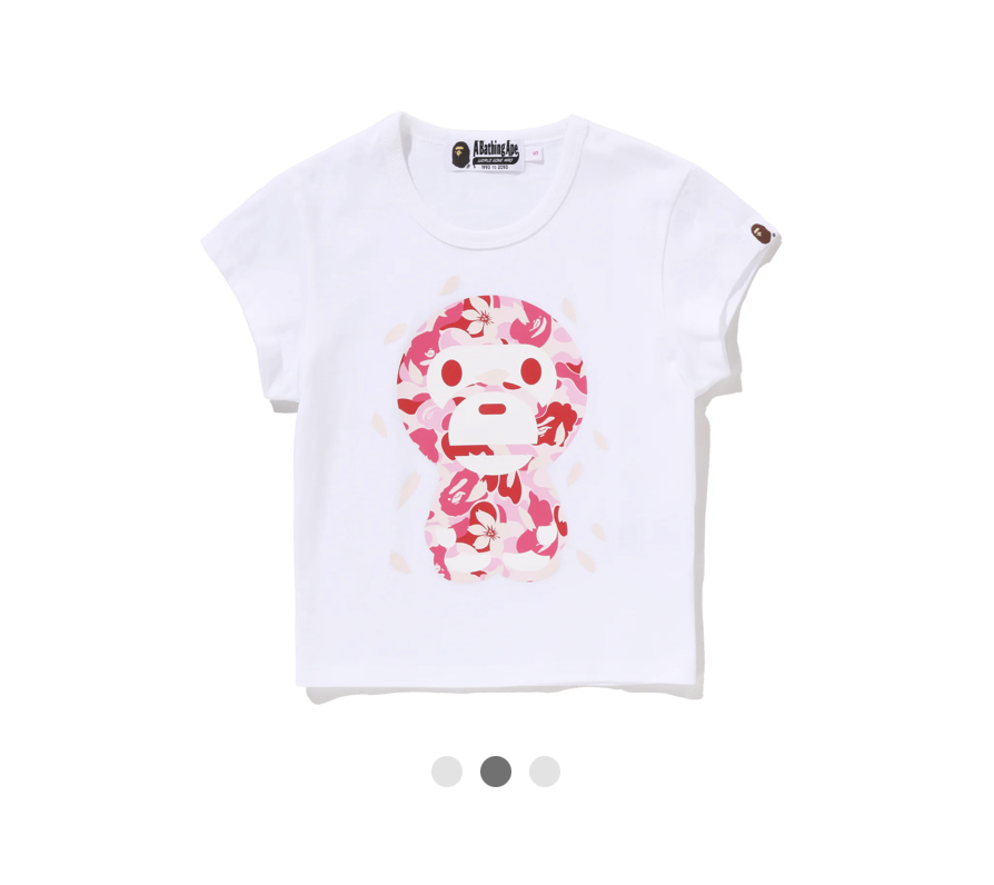 【BAPE女生】0314 發售 ABC SAKURA CAMO BABY MILO®︎ CROPPED TEE